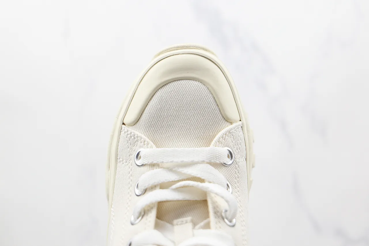 Converse White Red High-Top Canvas Platform Sole Chunky Sneakers