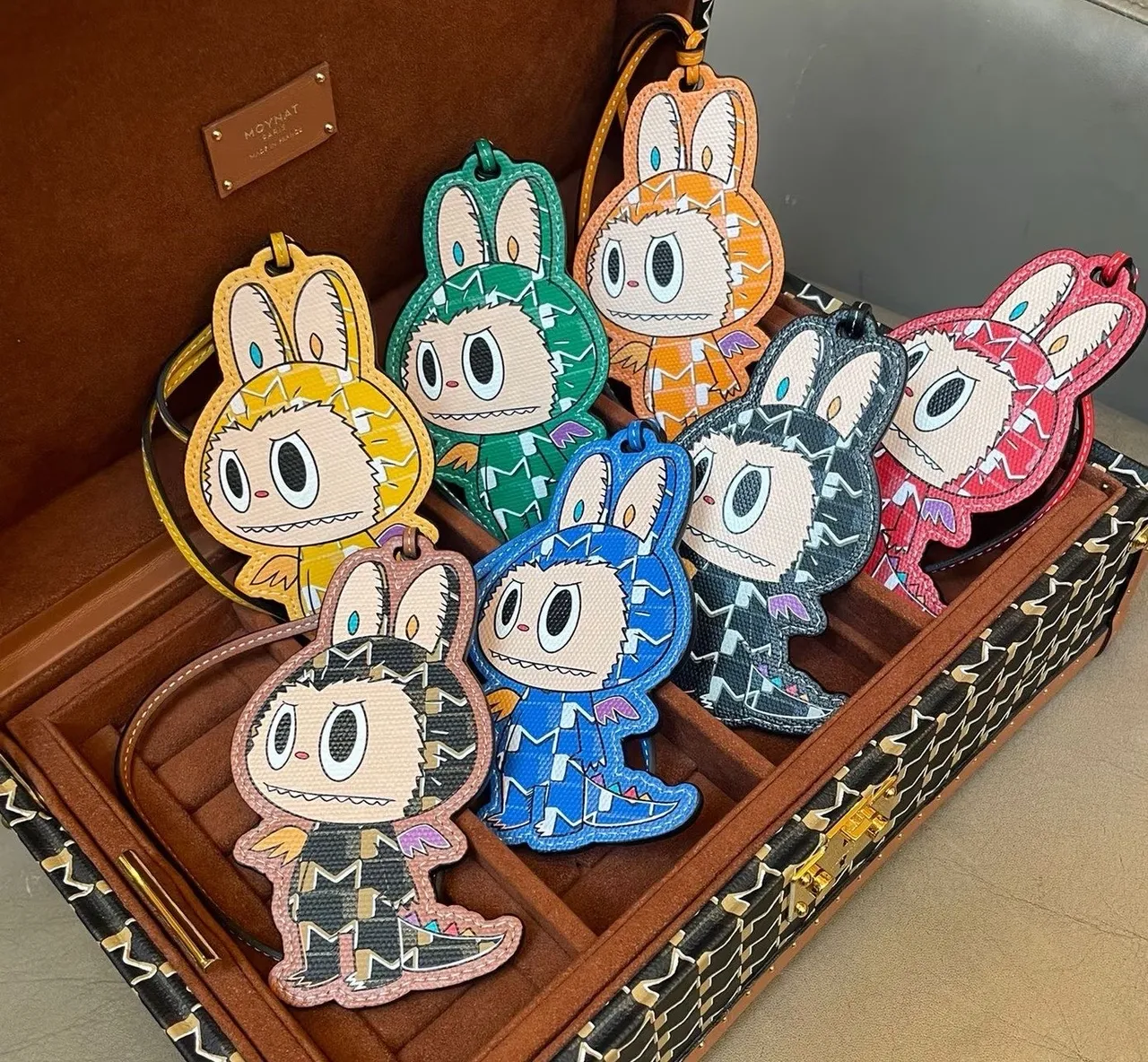 Multicolor Character-Shaped Patchwork Leather Travel Bag