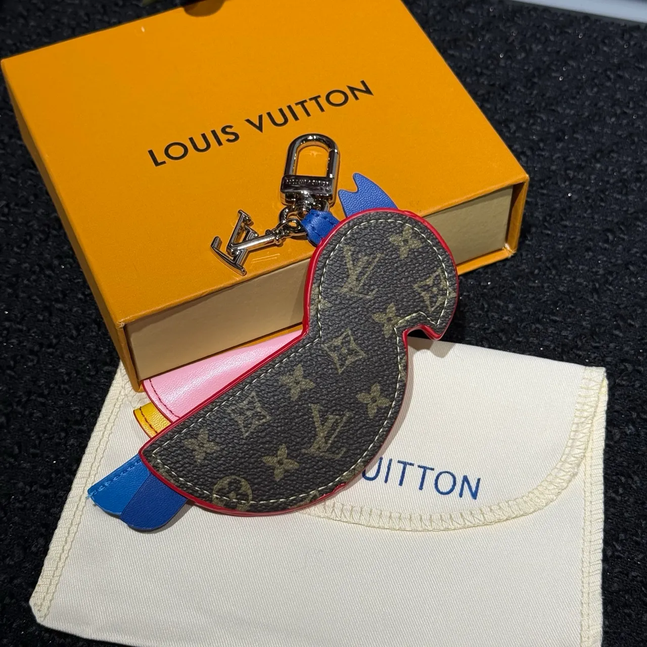 Louis Vuitton Parrot Charm Pink Multicolor Leather Handbag