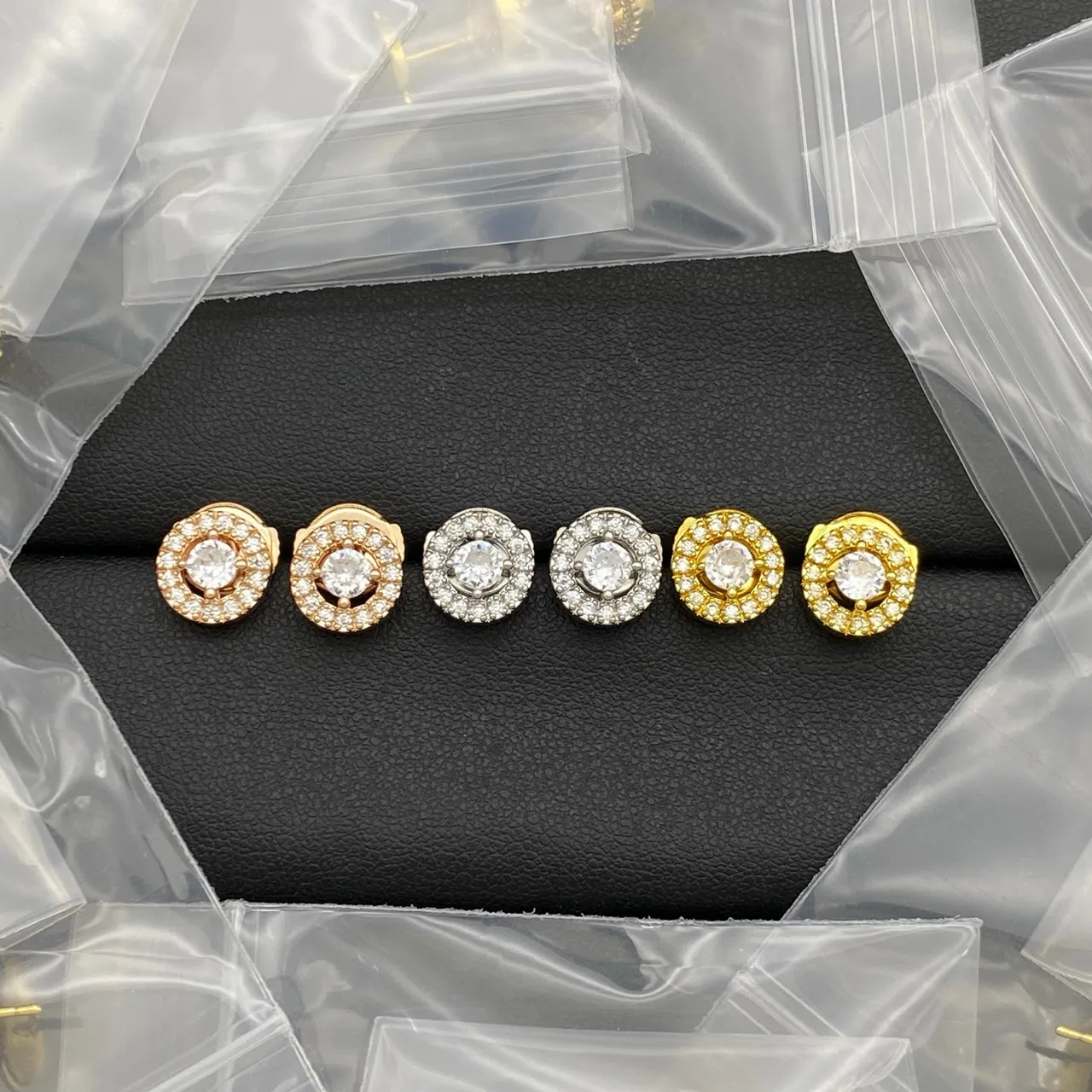 Messika Gold Silver Rectangular Frame Pavé Diamond Halo Earrings