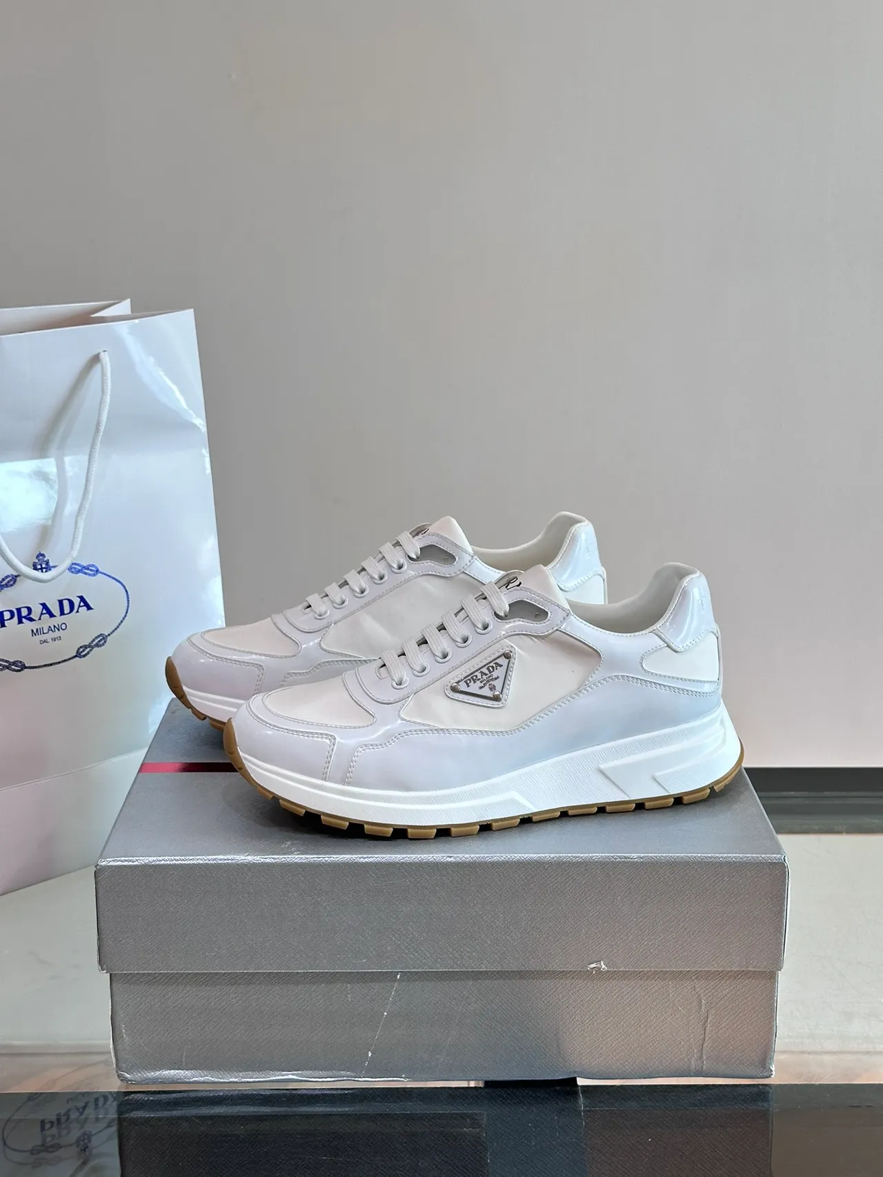 Prada Cloudbust White Panelled Chunky Sneakers