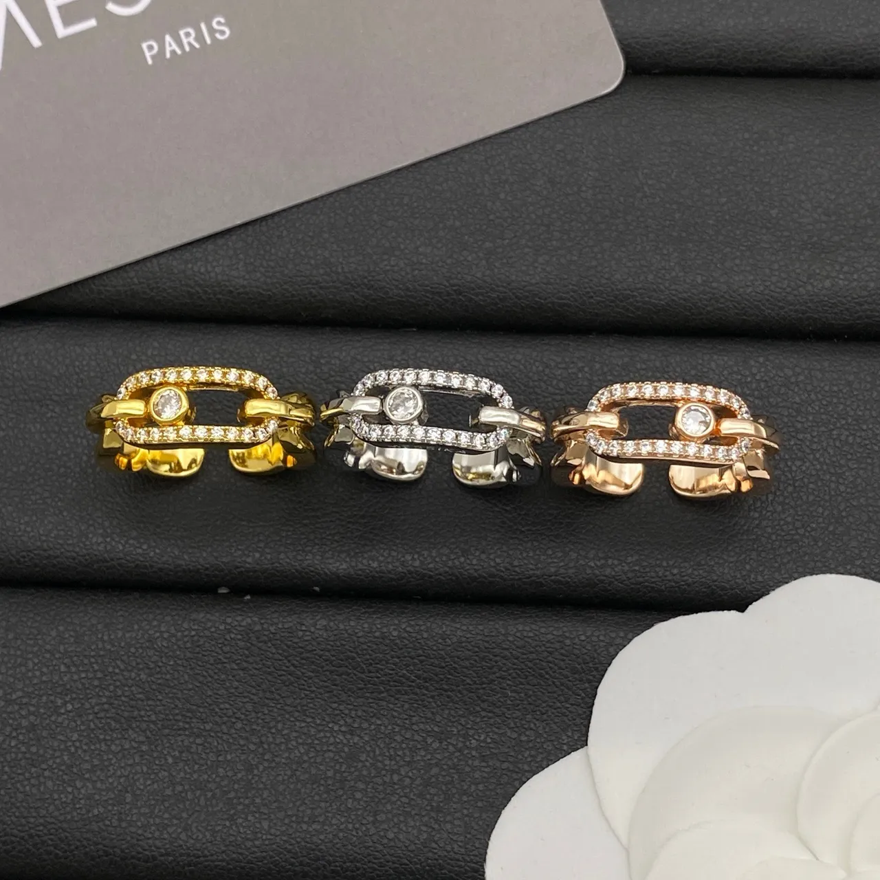 Messika Gold Silver Pavé-Halo Open-Band Ring