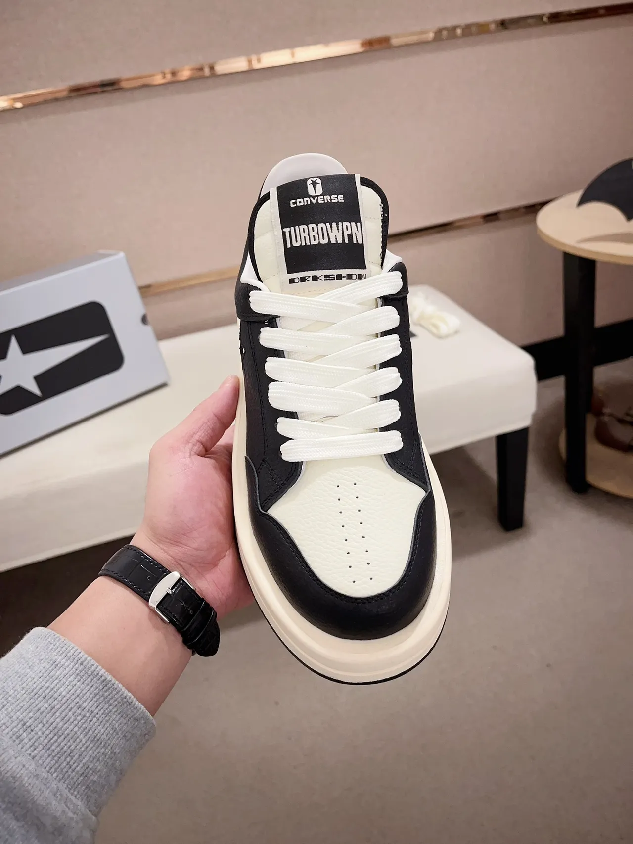 Converse Black White Platform Sole Two-Tone Lifestyle Sneakers