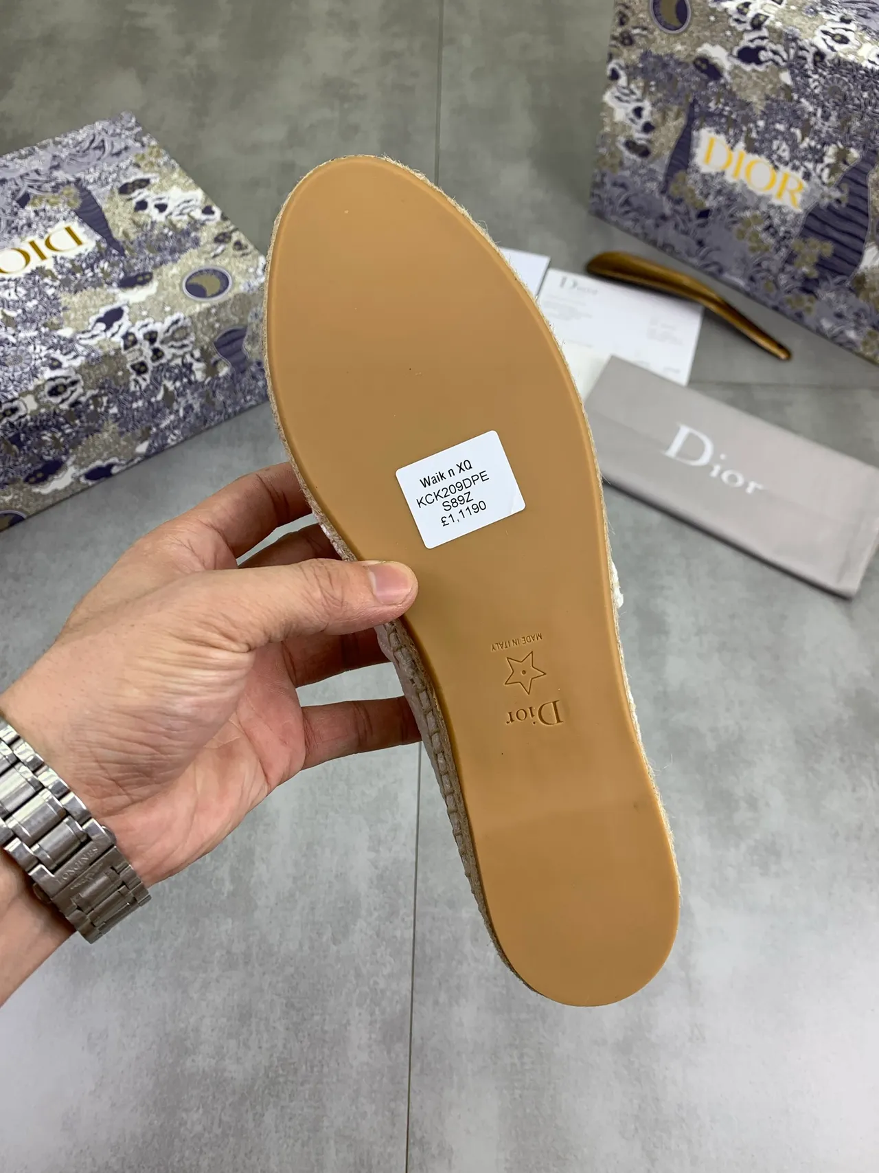 Dior Espadrille White Jacquard Oblique Slip-On Boat Shoes