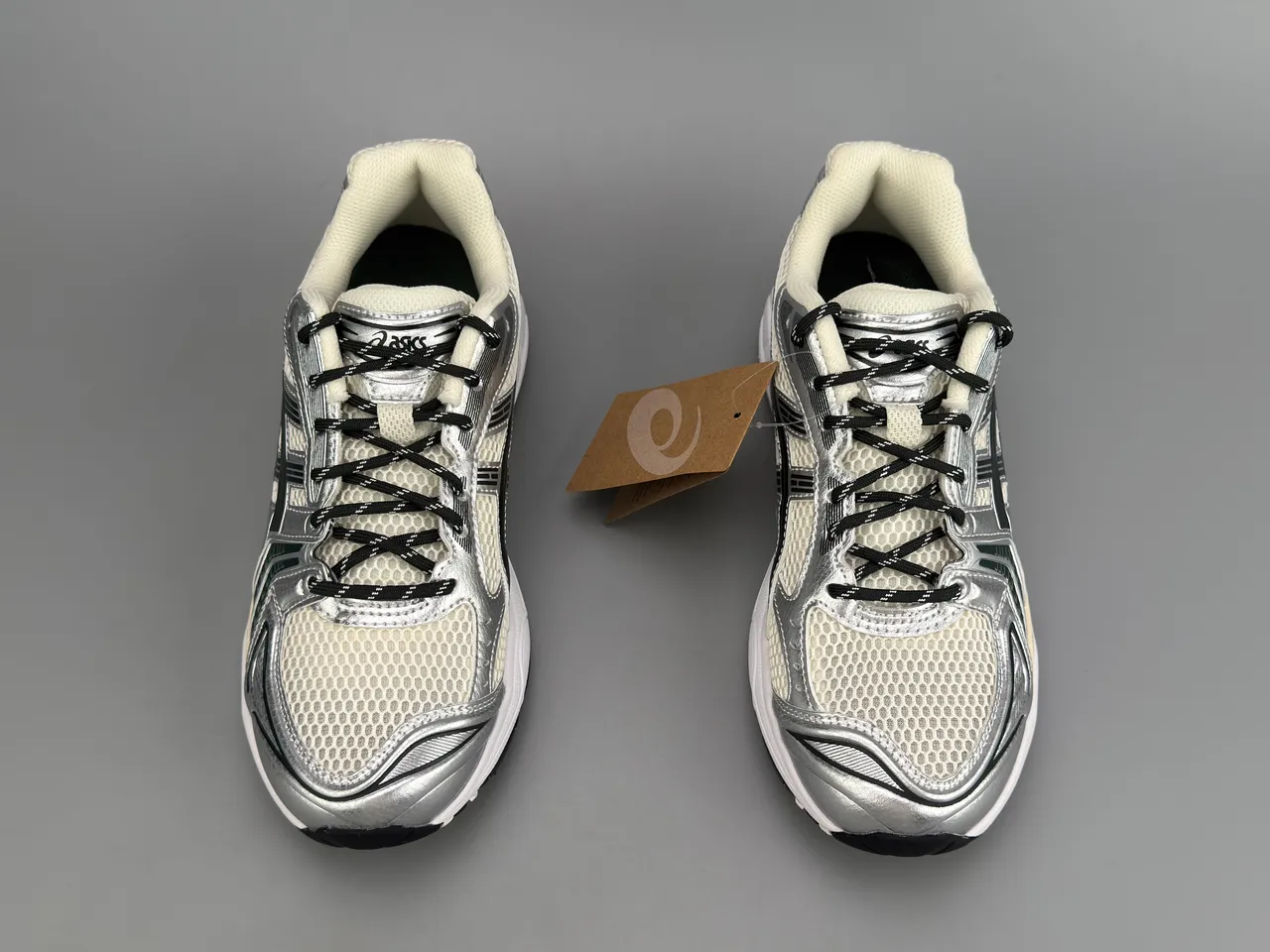ASICS Gel-Kayano 14 Silver Black Cream Running Shoes