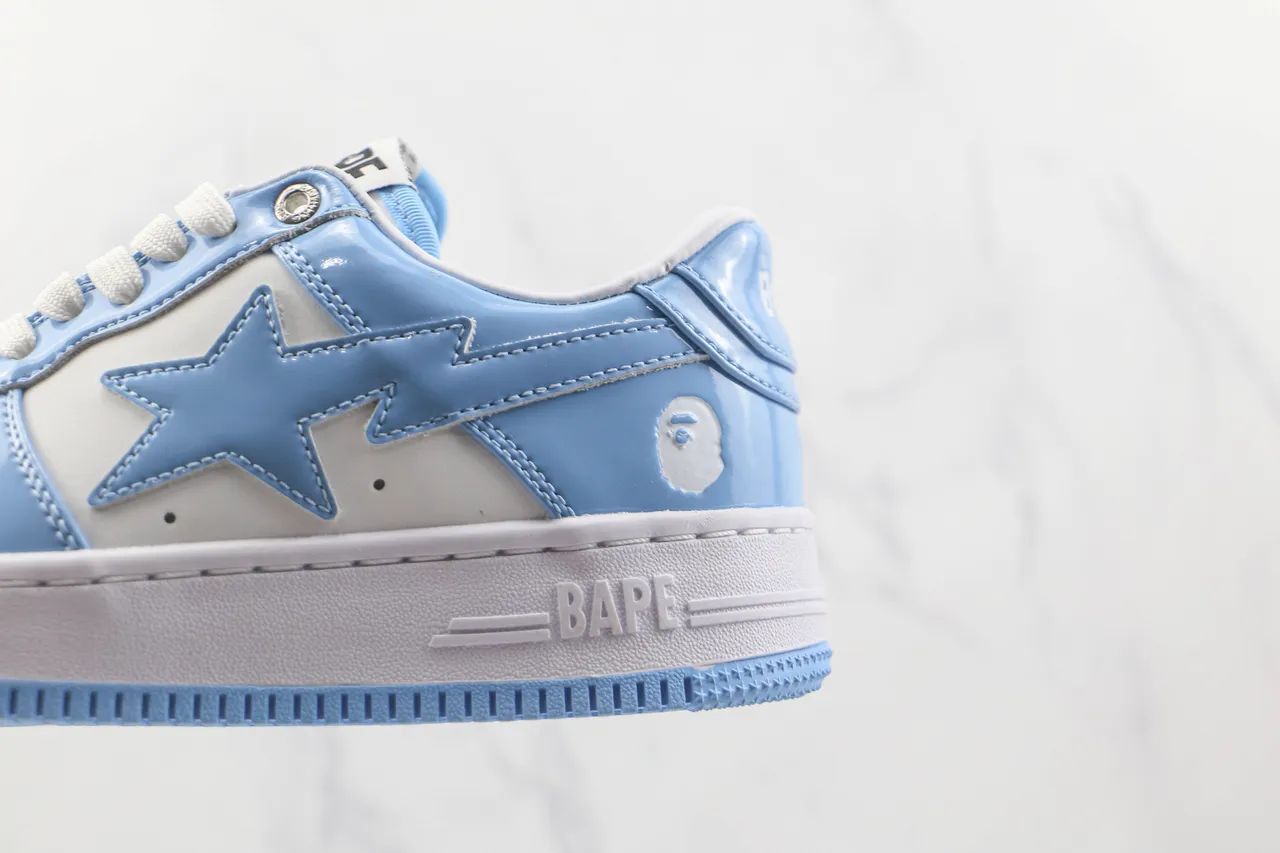 A Bathing Ape BAPE STA Light Blue Patent Leather Lifestyle Sneakers