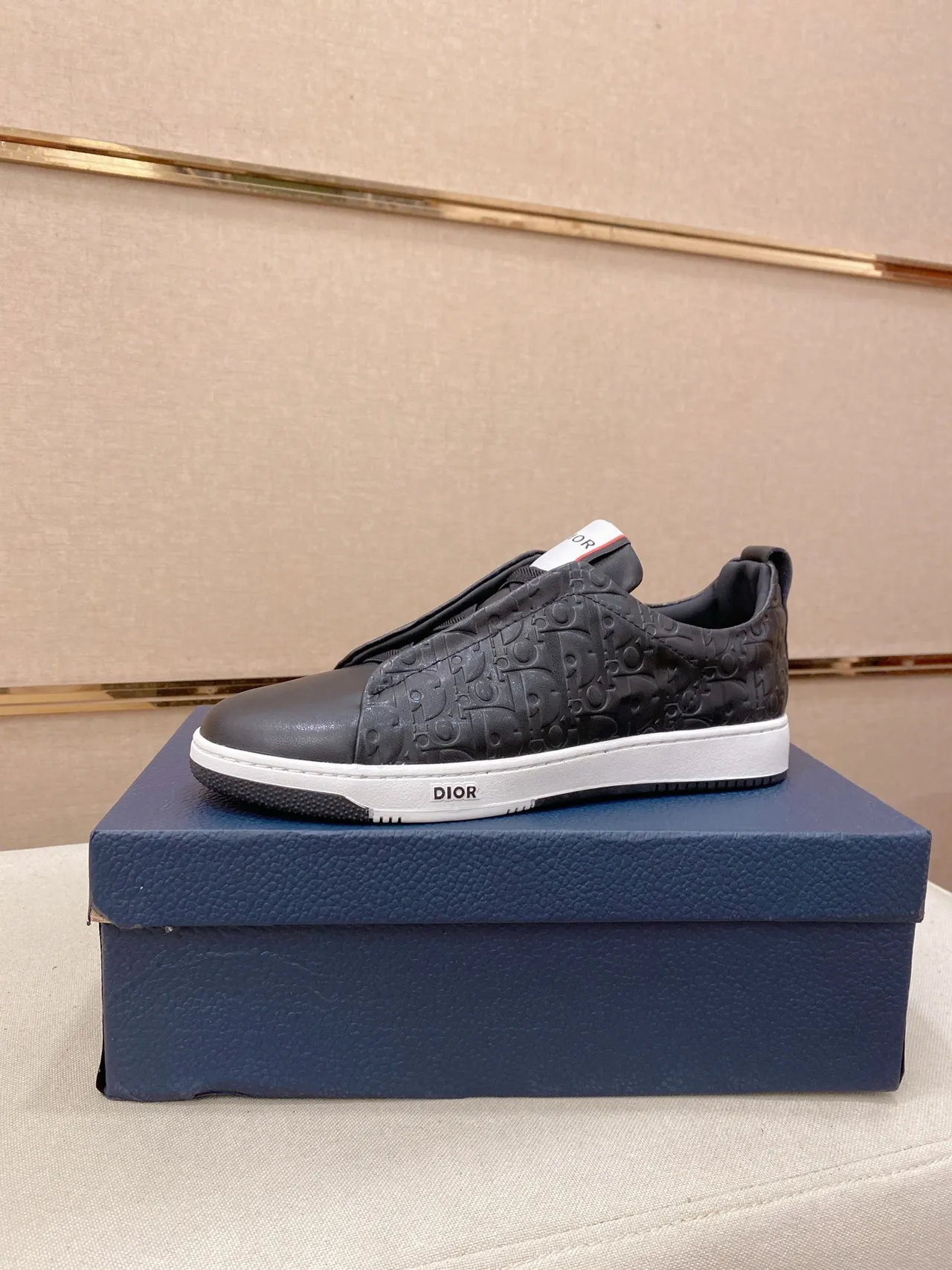 Dior B23 Monogram Slip-On Black and White Lifestyle Sneakers