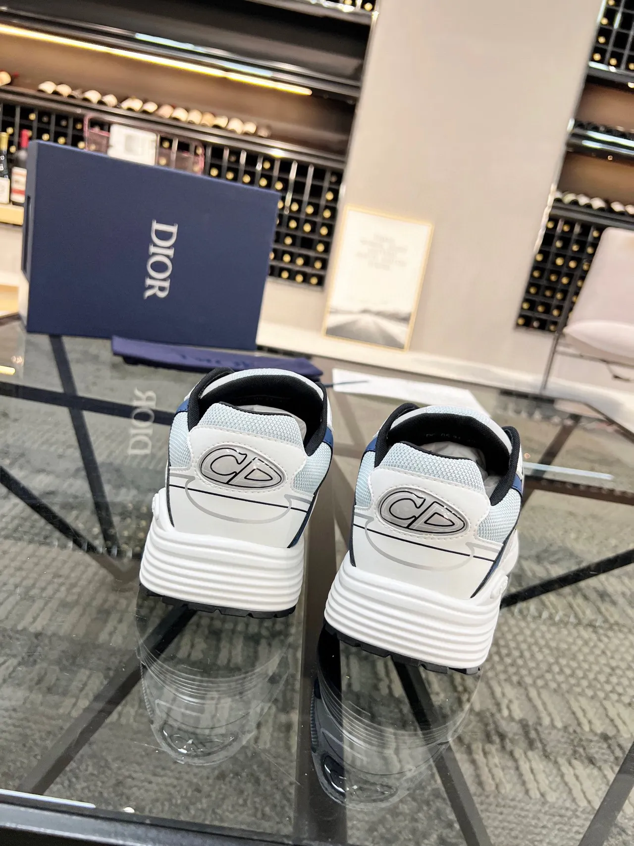 Dior B23 Layered Geometric Overlay Chunky Sneakers