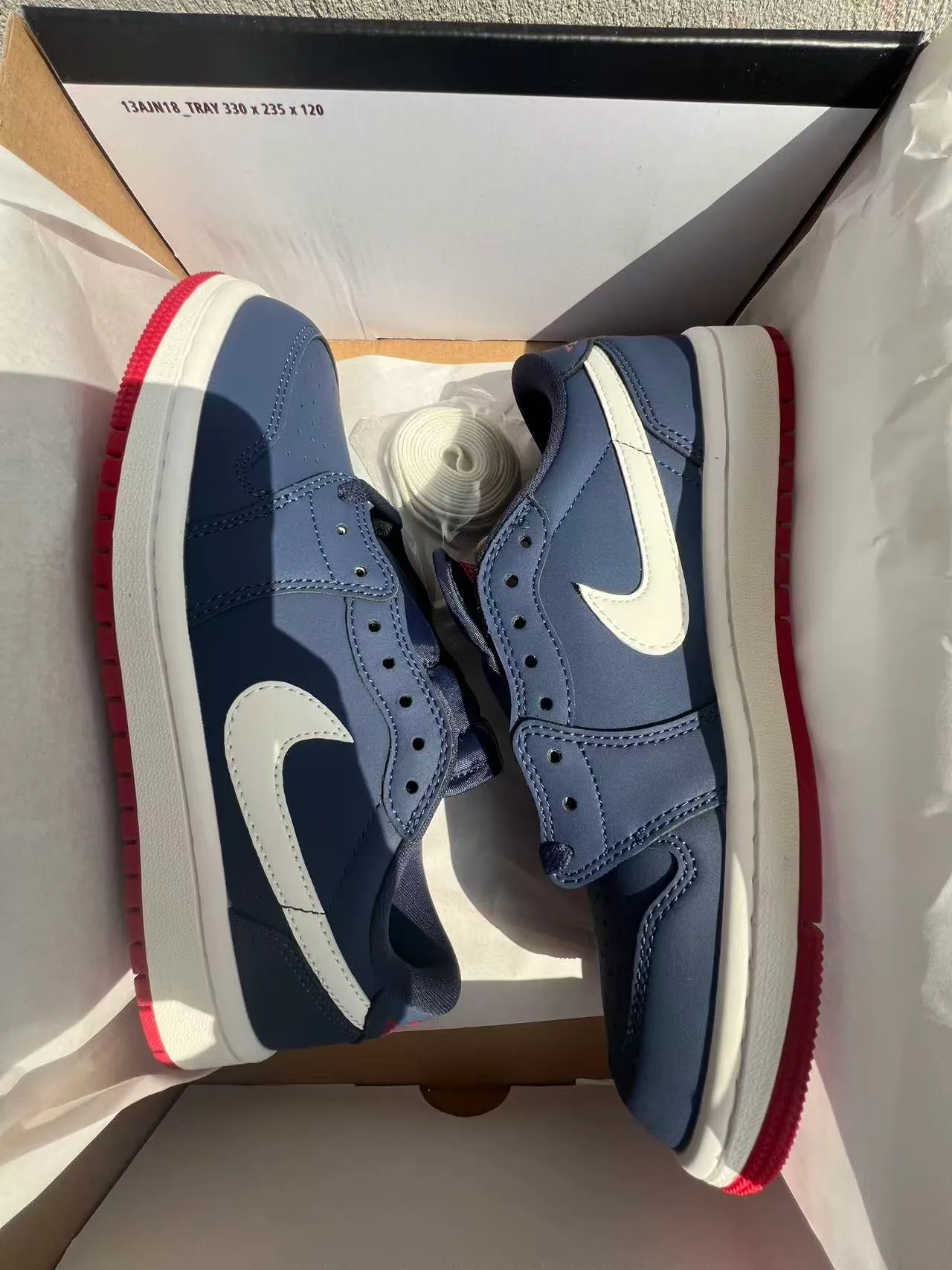 Nike Air Jordan 1 Low Navy White Red Lifestyle Sneakers