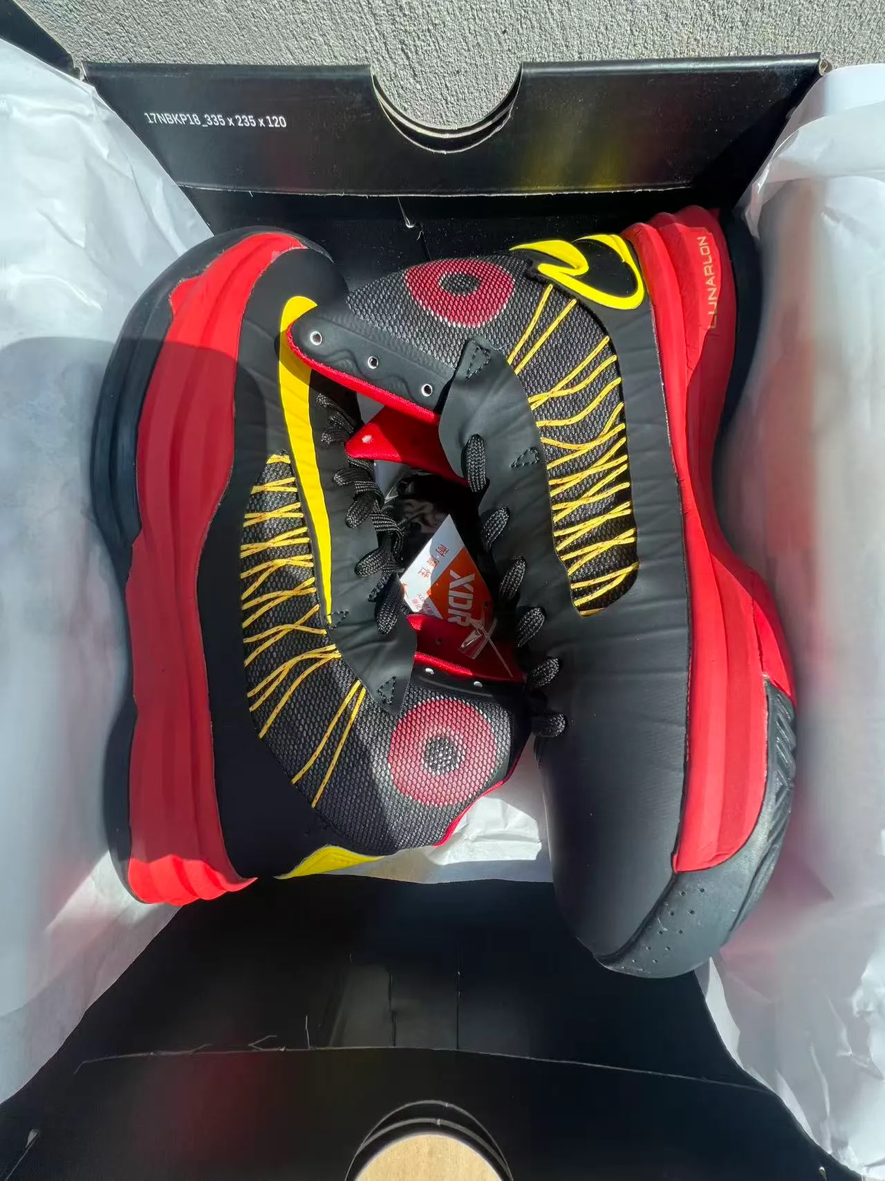 Nike Black Red High-Top Mesh-and-Synthetic Upper Basketball Shoes