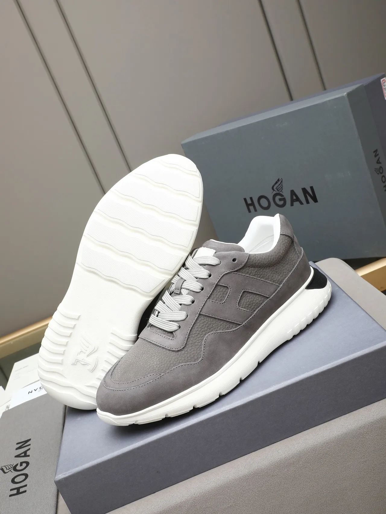 Hogan Gray Suede Lifestyle Sneaker
