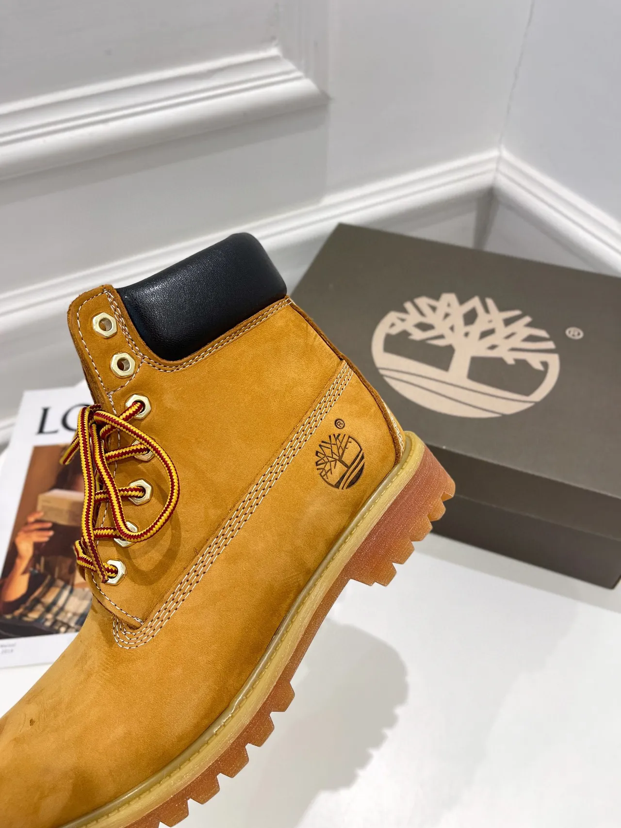 Timberland Premium 6-Inch Yellow Nubuck Work Boots
