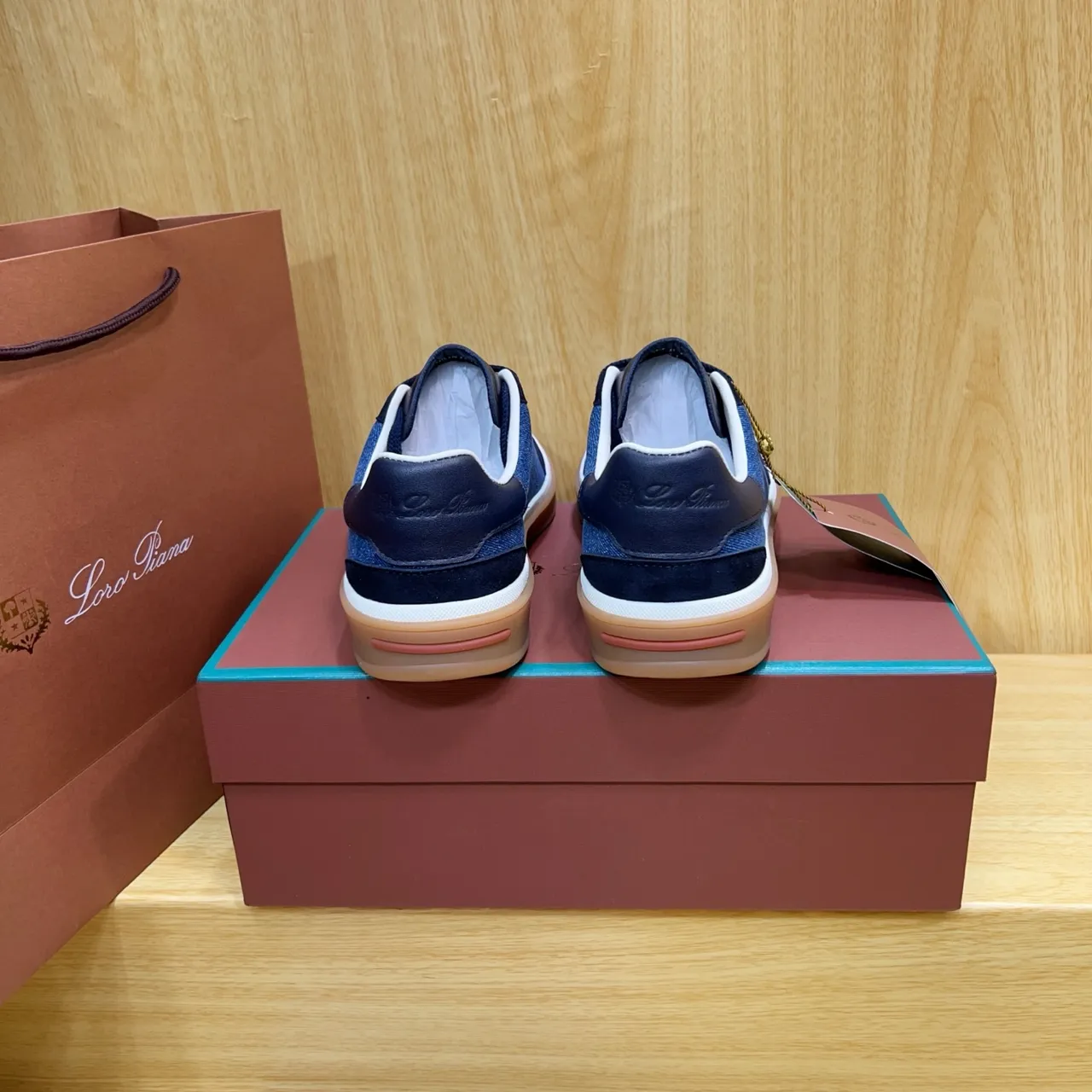 Loro Piana Denim and Suede Panelled Gum Sole Lifestyle Sneakers