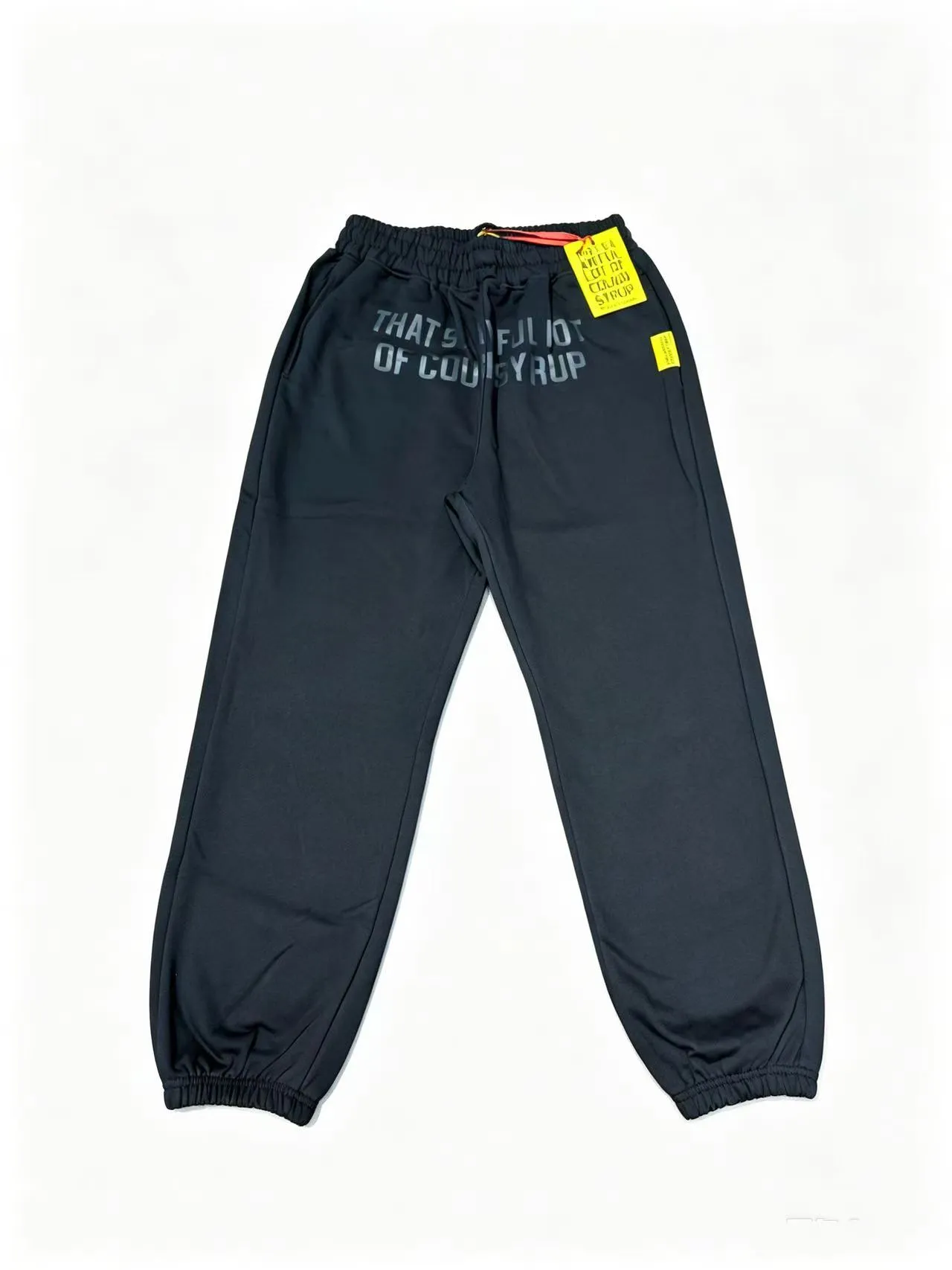 Black Jogger Silhouette Elastic Waistband Sweatpant