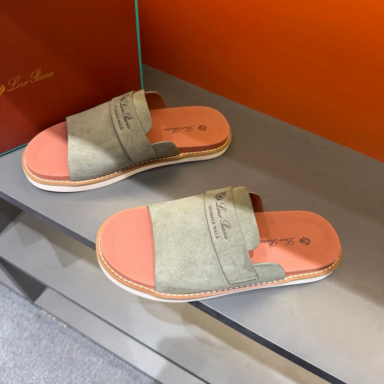 Loewe Summer Walk Suede Slide Slippers