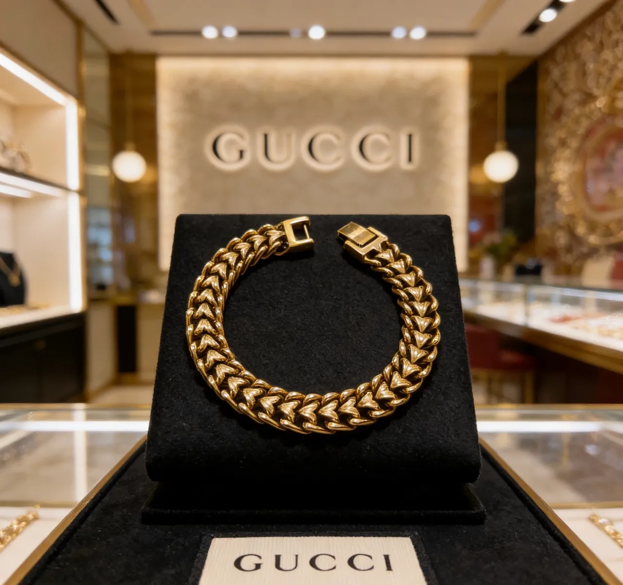 Gucci Braided Curb Chain Gold-Tone Bracelet