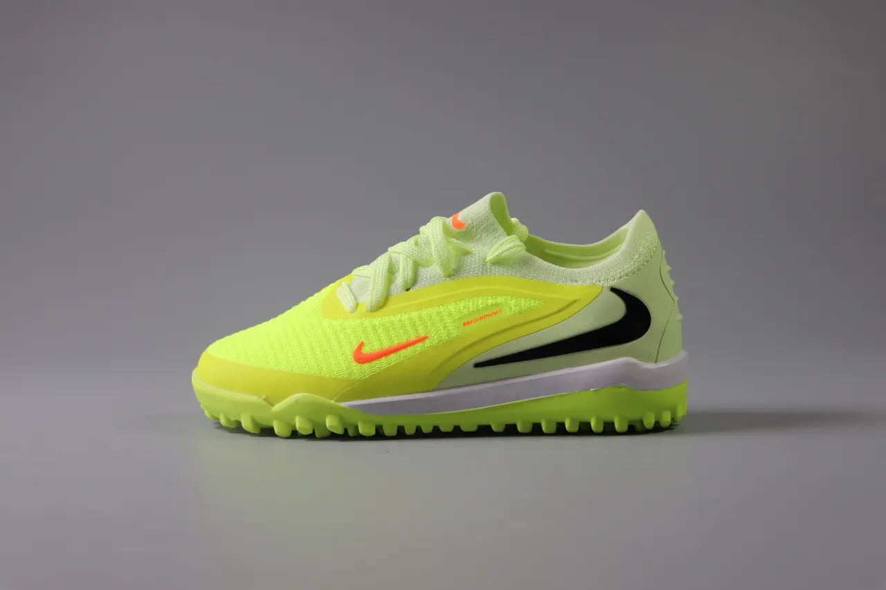 Nike Pink Green Low-Cut Synthetic Overlay Cage Artificial-Grass Soccer Shoes