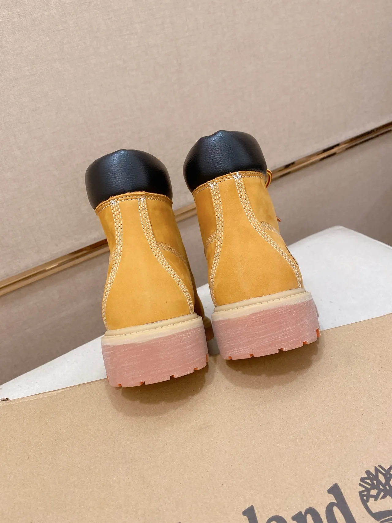 Timberland Premium 6-Inch Mustard Yellow and Navy Work Boot