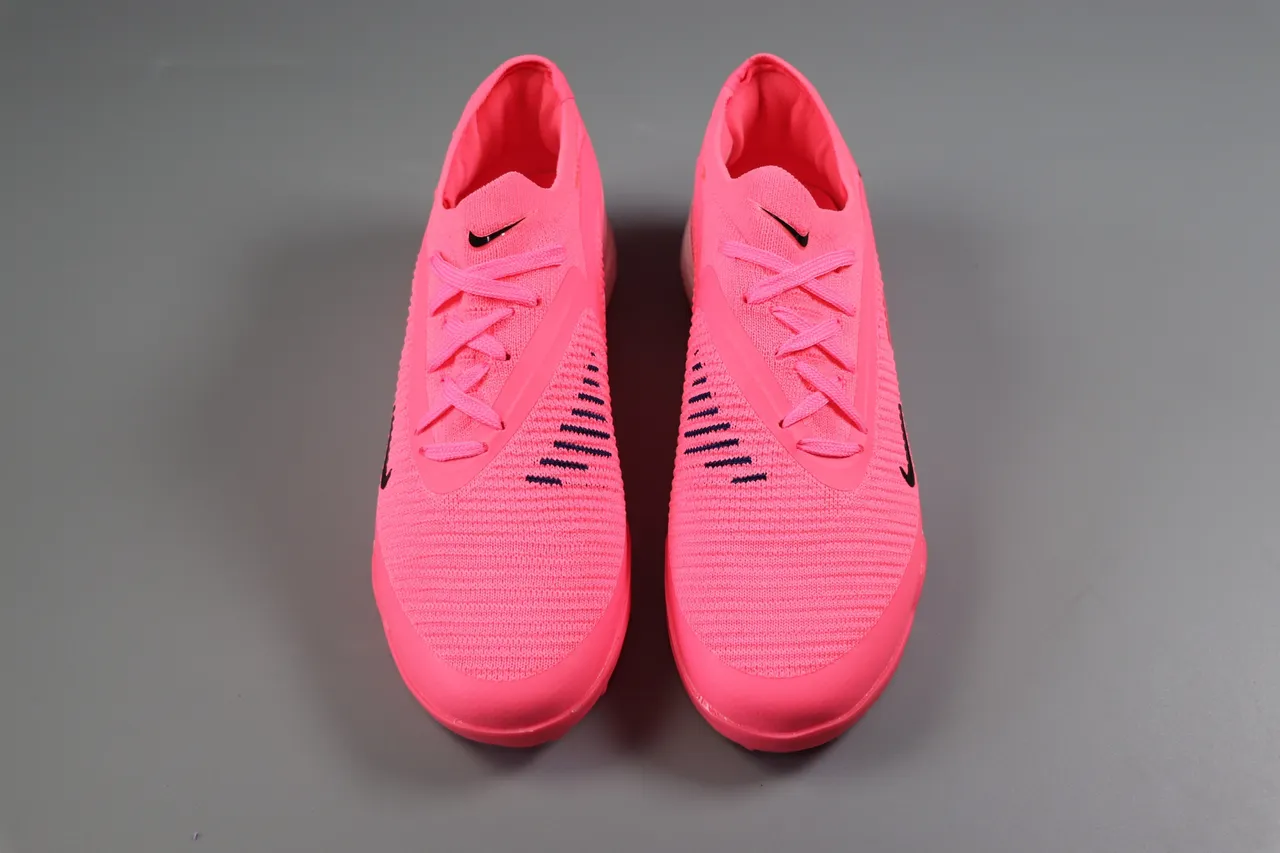 Nike Pink Green Low-Cut Synthetic Overlay Cage Artificial-Grass Soccer Shoes