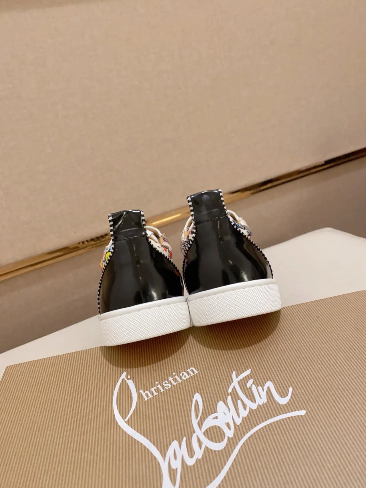 Christian Louboutin Multicolor White Studded Toe Cap Pop-Art Print Upper Lifestyle Sneakers