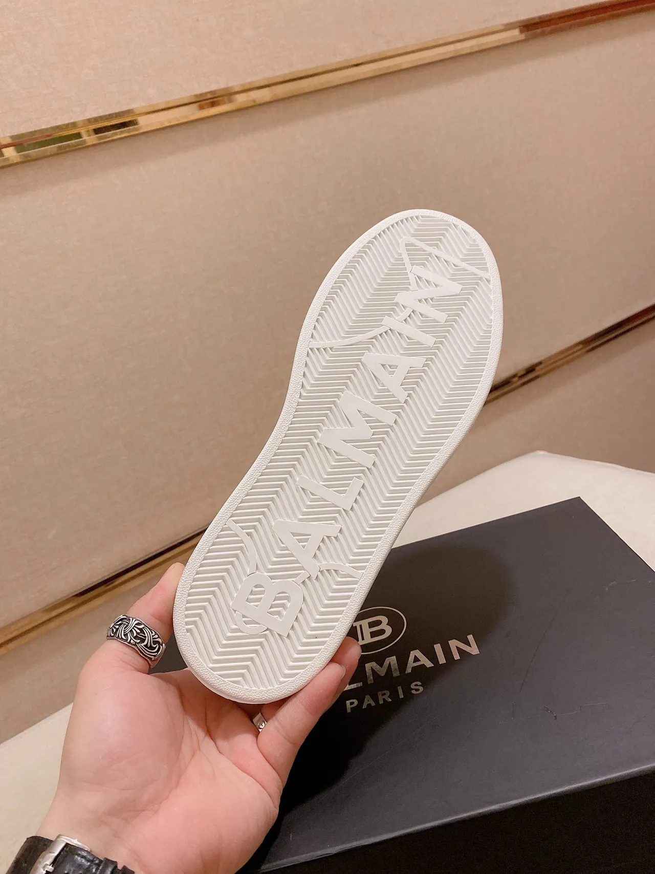 Balenciaga Beige White Monogrammed Suede Upper Chunky Platform Sole Lifestyle Sneakers