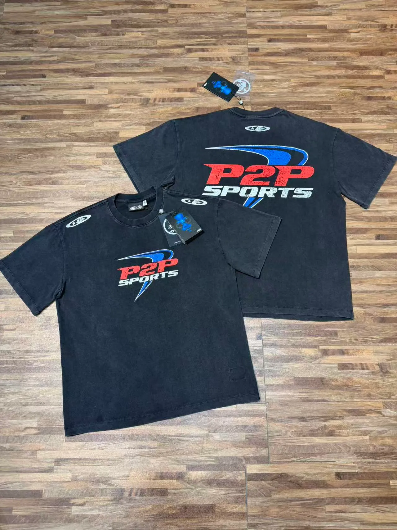 Hellstar P2P Sports Graphic Washed Black T-Shirt