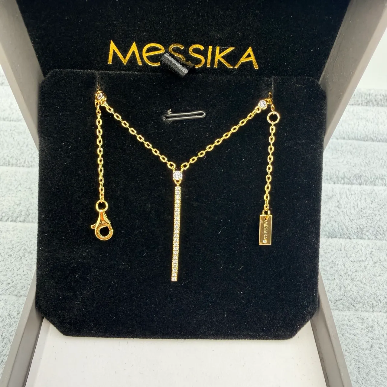Messika Multi-Chain Pavé Diamond Bar Pendant Necklaces