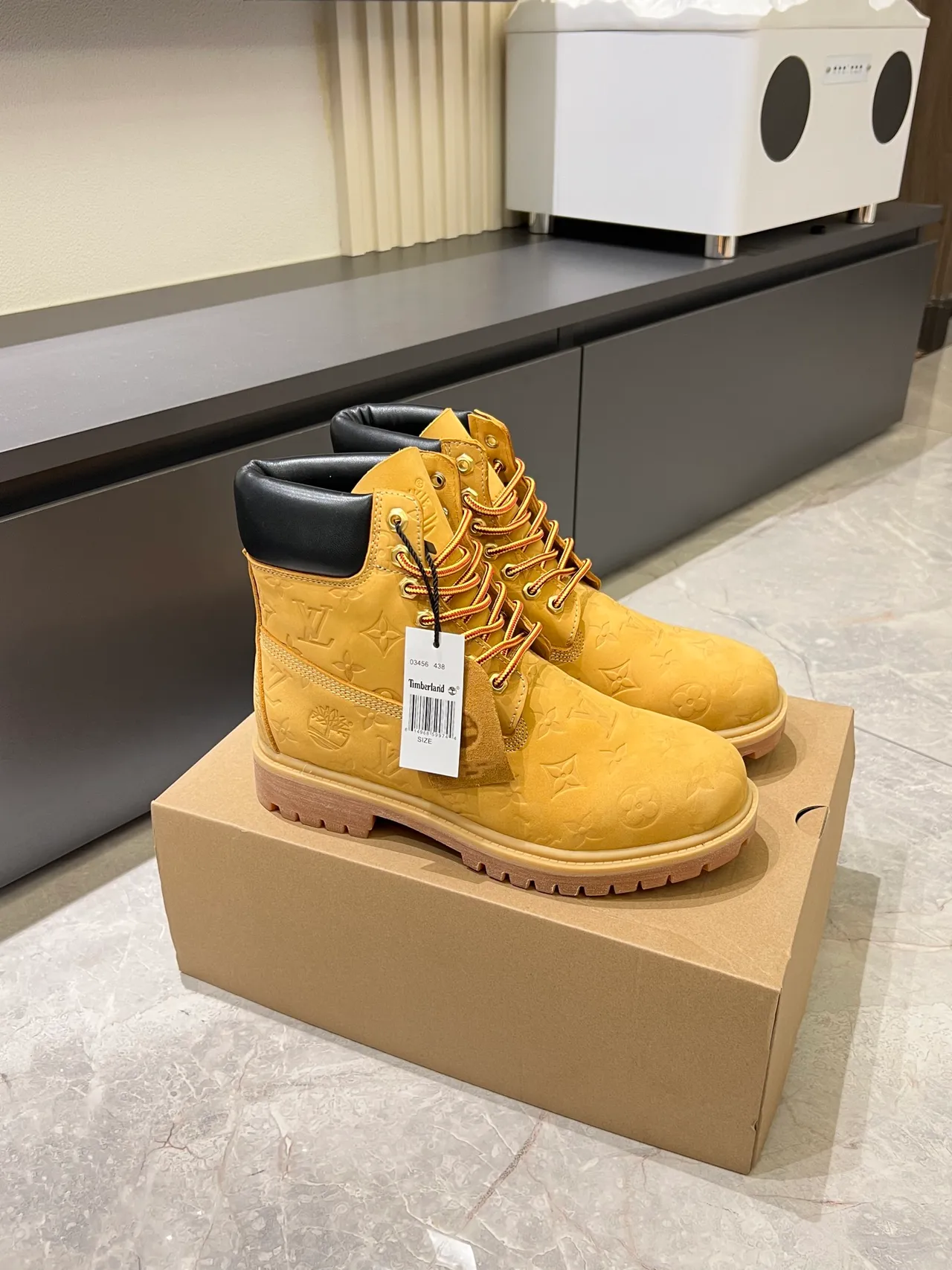 Timberland Premium 6-Inch Embossed Monogram Wheat Work Boots