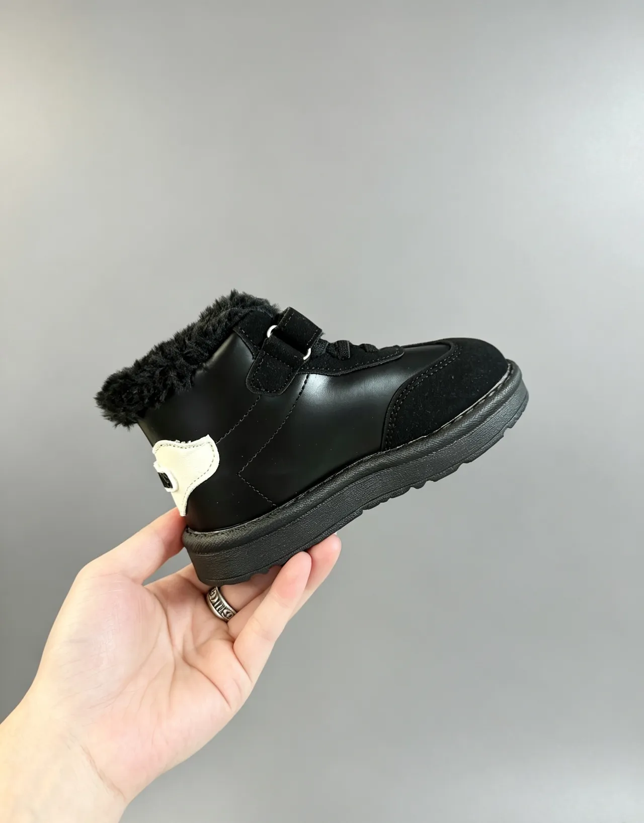 Adidas Brown White Fur-Lined Collar Three-Stripe Side Panel Snow Boots