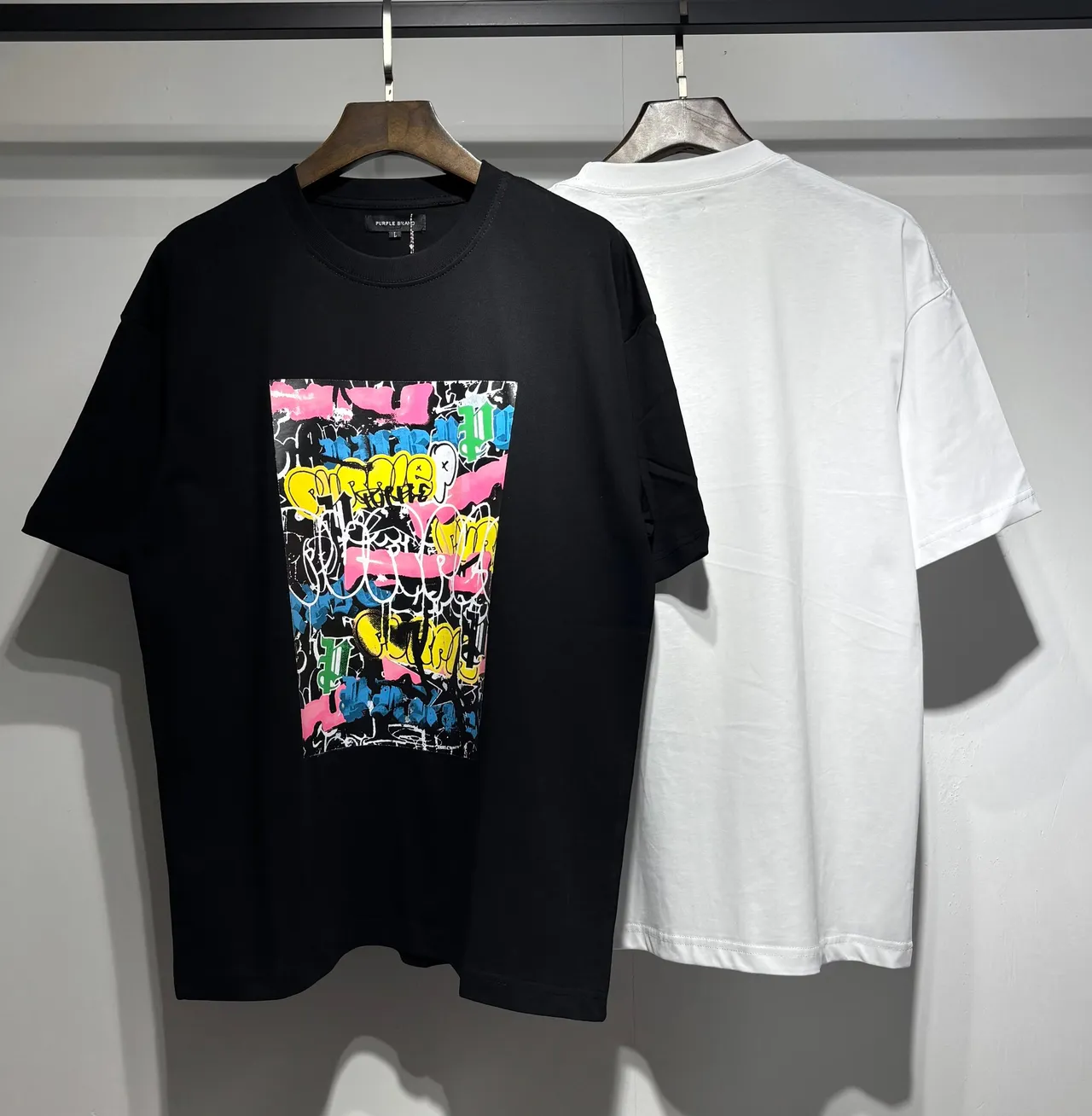 Purple Brand Oversized Graffiti Print T-Shirt