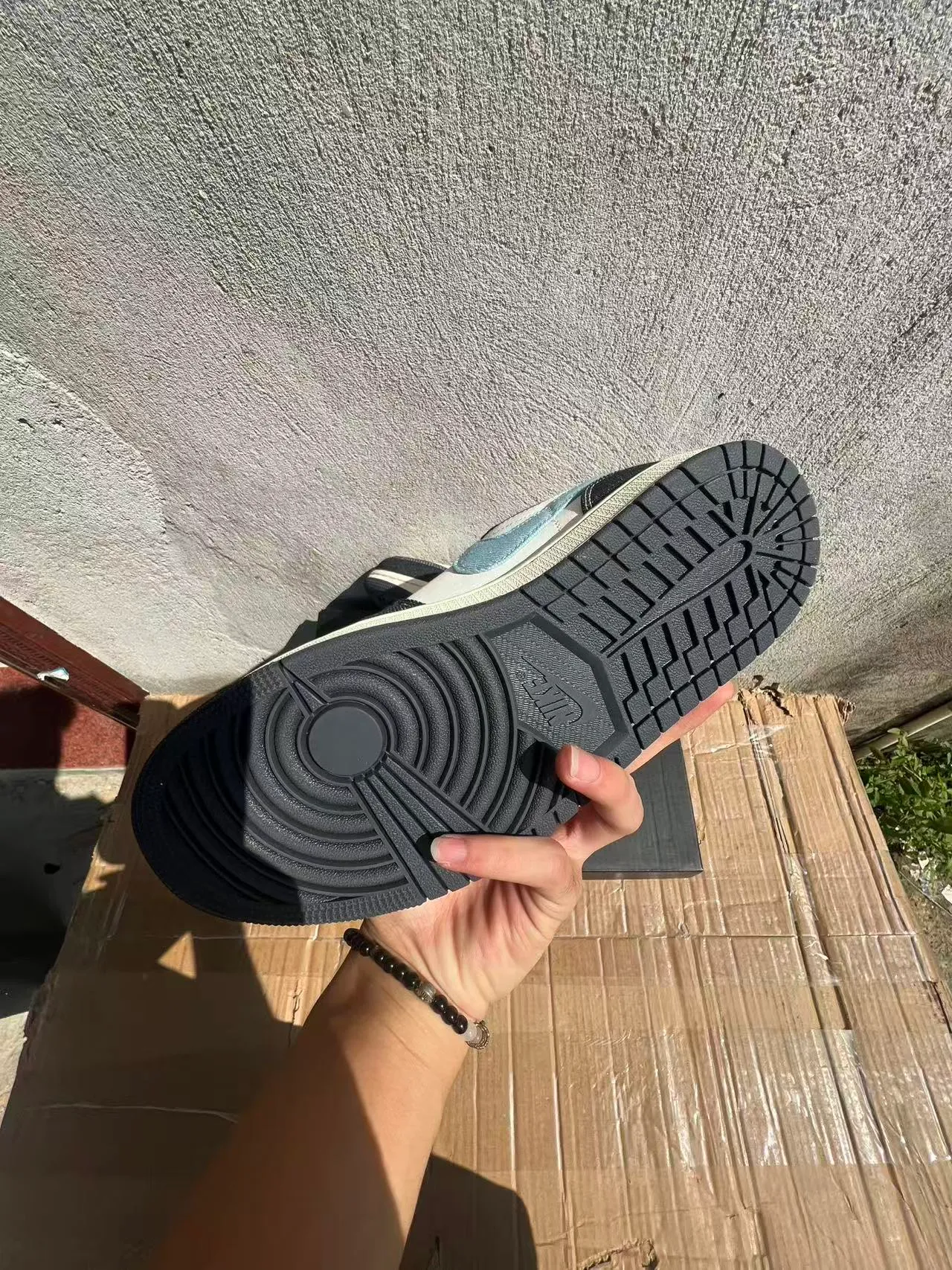 Nike Air Jordan 1 Low Denim and Leather Lifestyle Sneakers