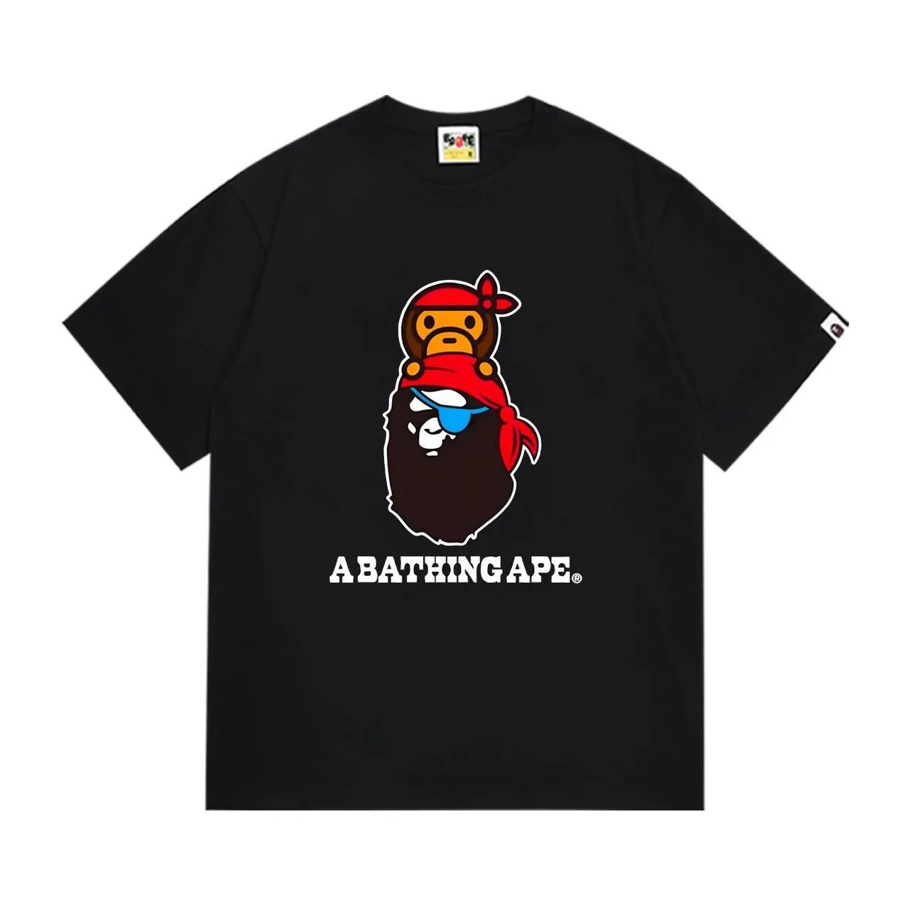 A Bathing Ape Pirate Ape Graphic Black T-Shirt