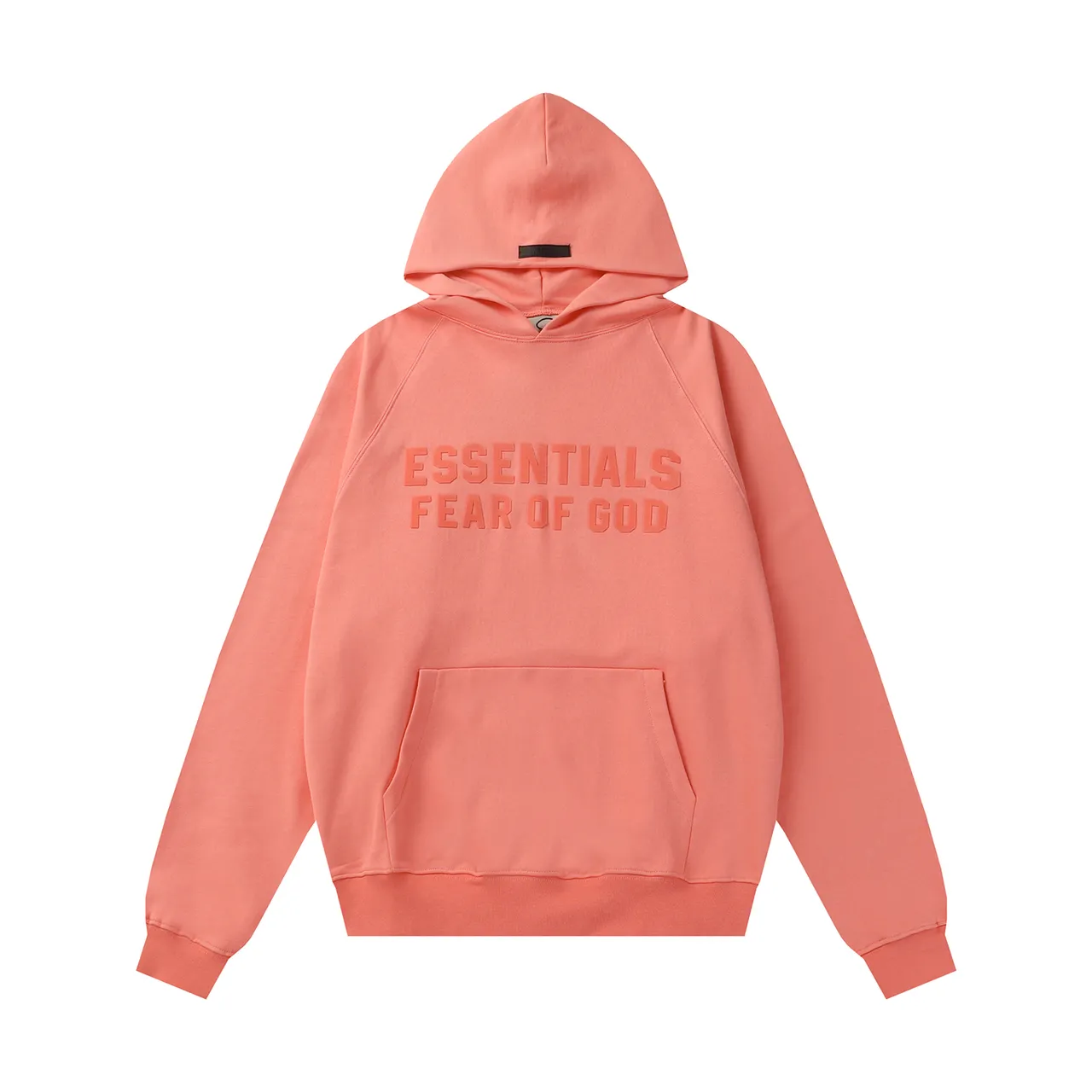 Fear of God Essentials Black Oversized Fit Tonal Embossed Logo Hoodie
