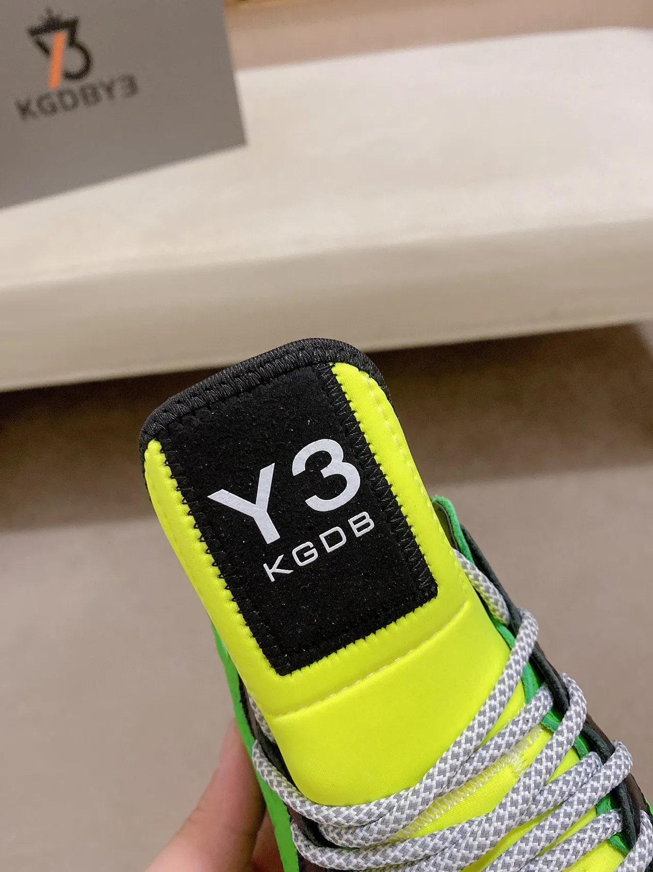 Y-3 Green Yellow Sculpted Sole Neon And Color Blocking Chunky Sneakers