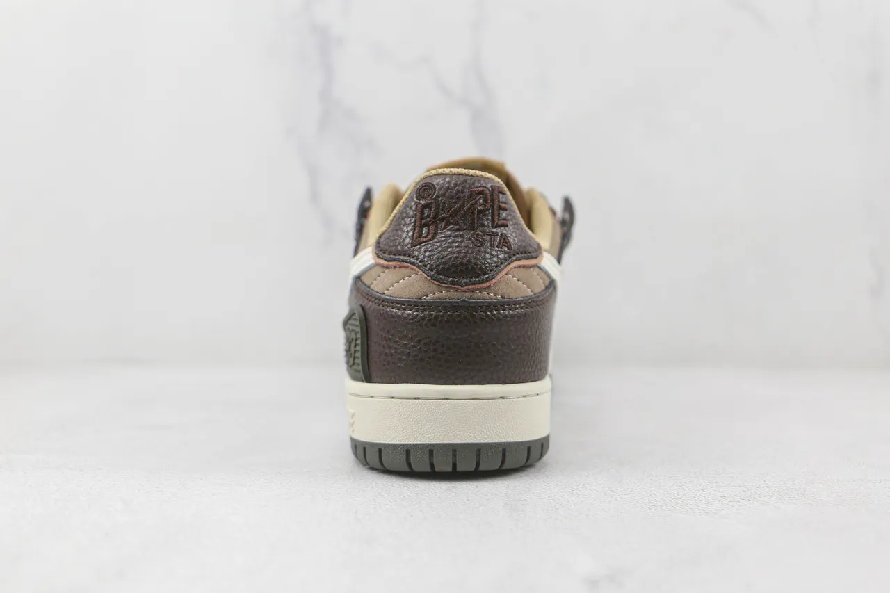 A Bathing Ape BAPE STA Brown Beige Star Logo Lifestyle Sneakers