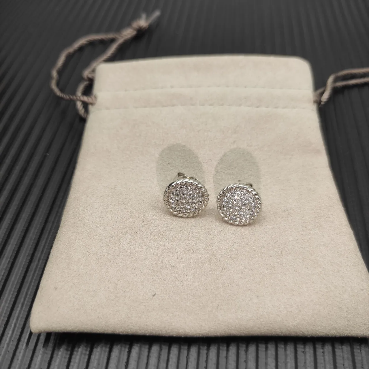 Tiffany & Co. Rope Pavé Diamond Circular Stud Earrings