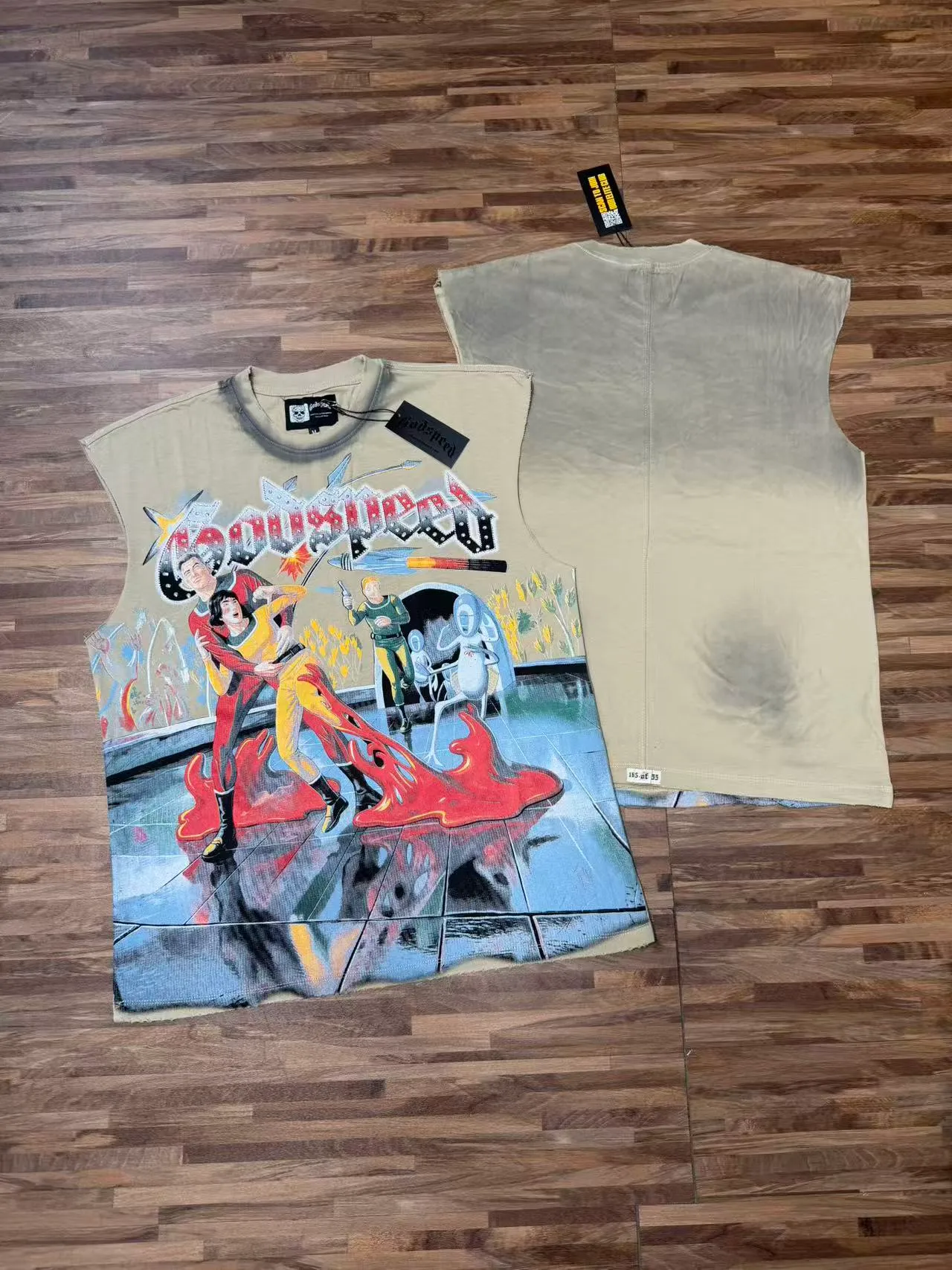 Godspeed Graphic-Print Sleeveless Crew-Neck Vest Top
