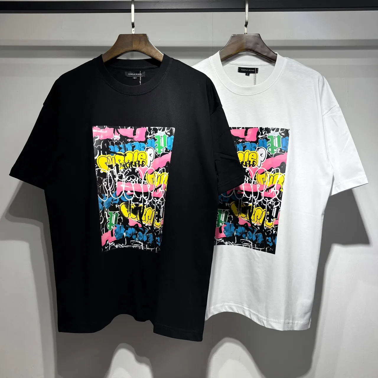 Purple Brand Oversized Graffiti Print T-Shirt