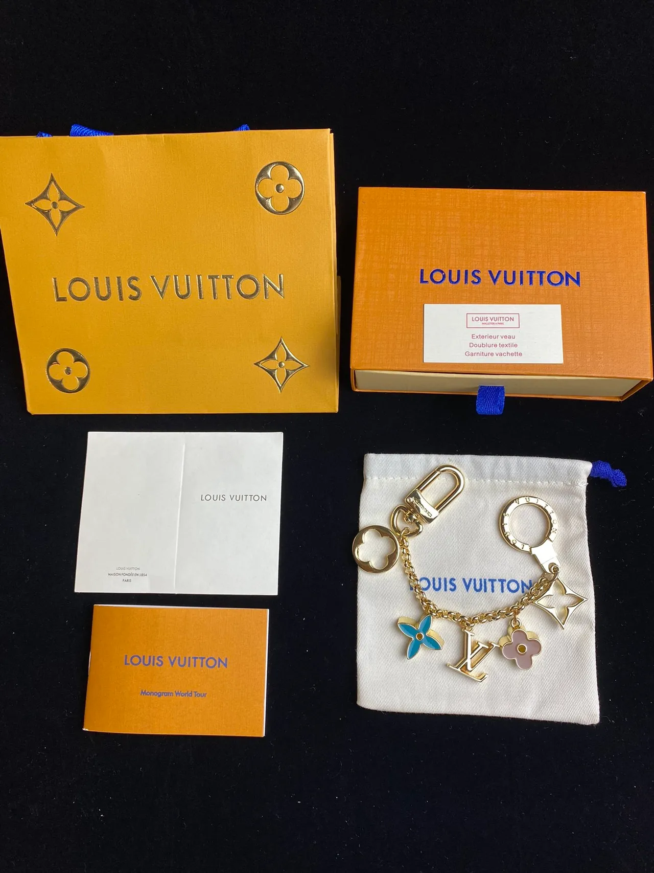 Louis Vuitton Gold Multicolor Metal Enamel Charms Phone Case