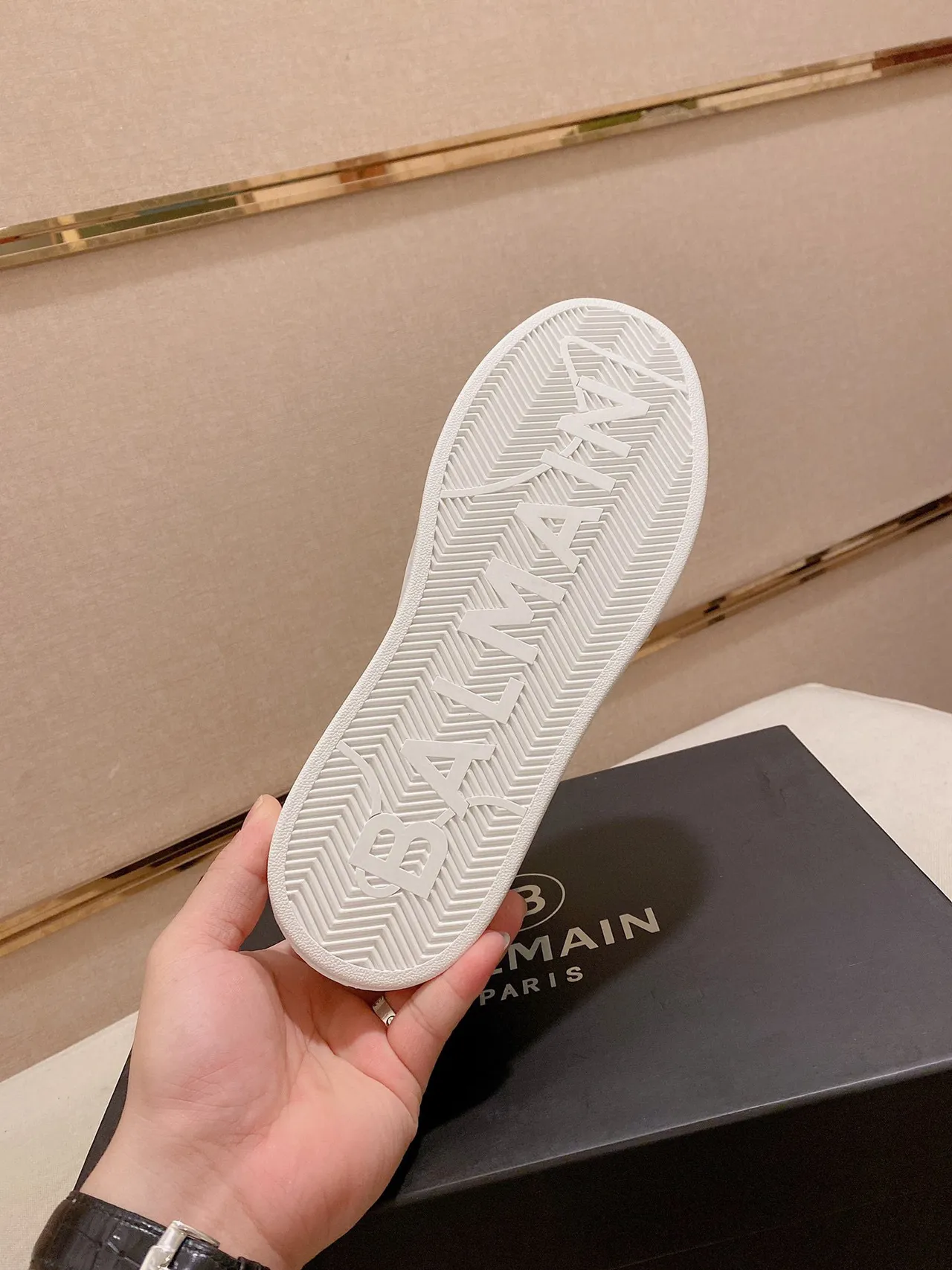 Balmain Black White High-Top Two-Tone Lifestyle Sneakers