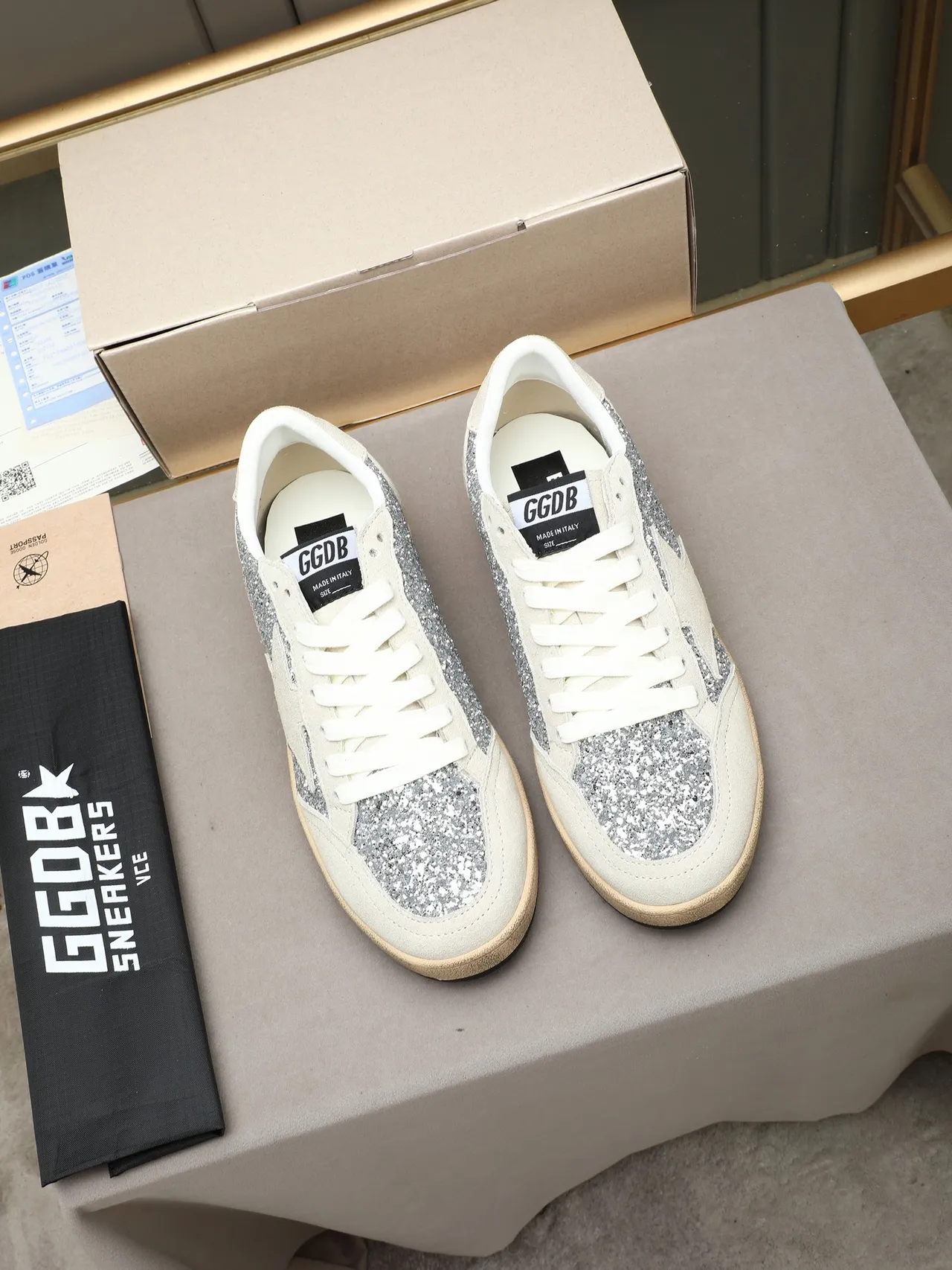 Golden Goose Super-Star Glitter Star Suede Lifestyle Sneakers