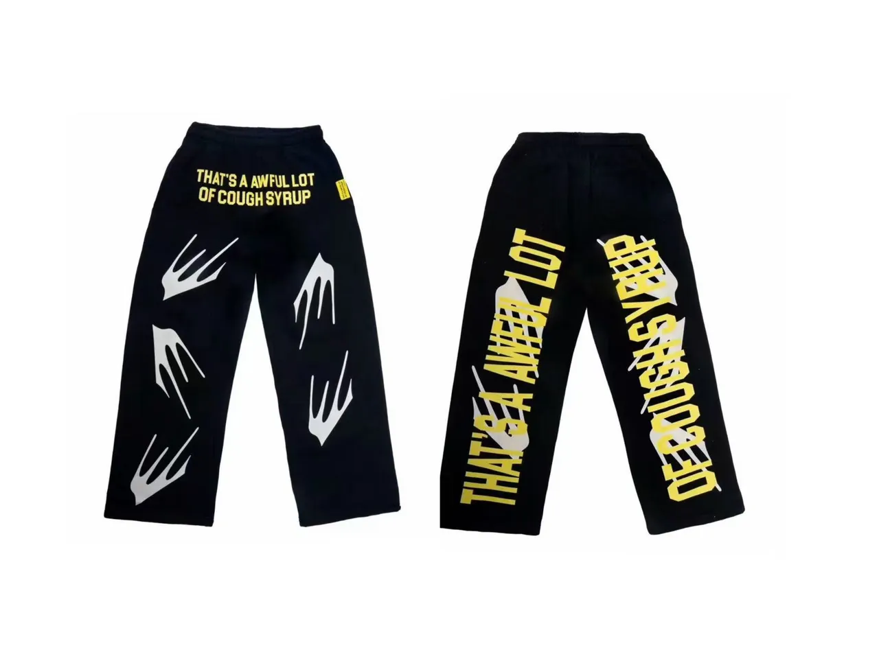 Black Graphic-Print Wide-Leg Relaxed Fit Sweatpants