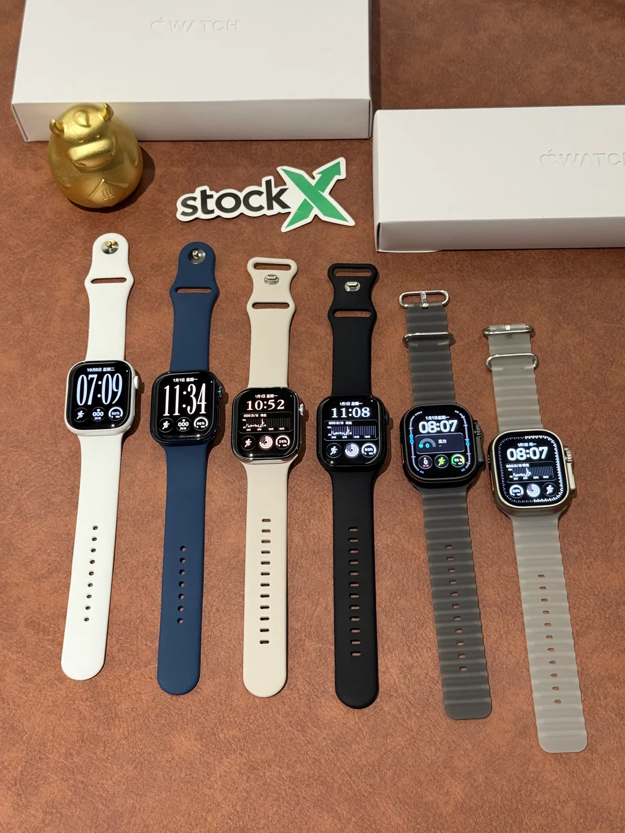 Apple Gray Orange Square Case Action Button Sports Watch