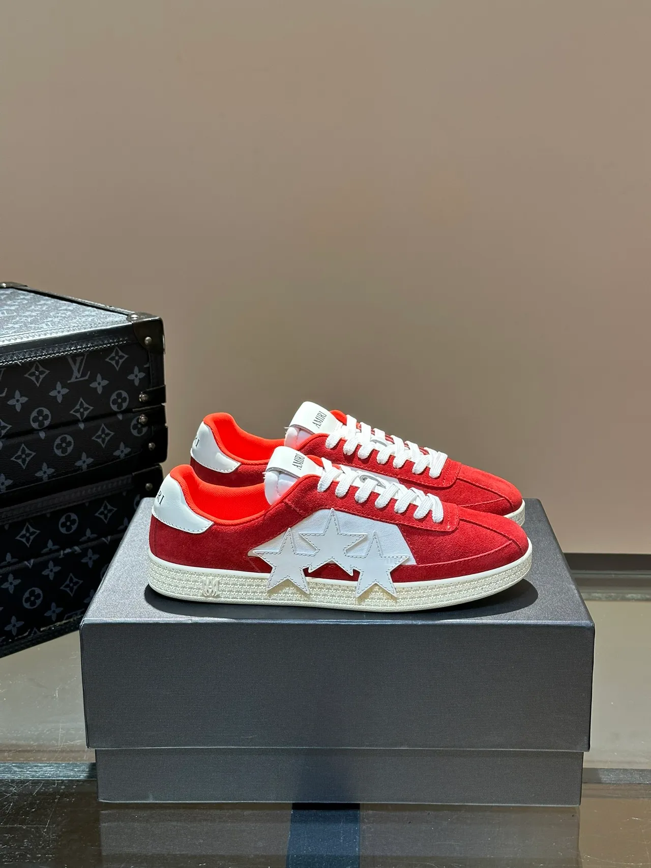 Golden Goose Super-Star Red Suede Star Appliqué Lifestyle Sneakers