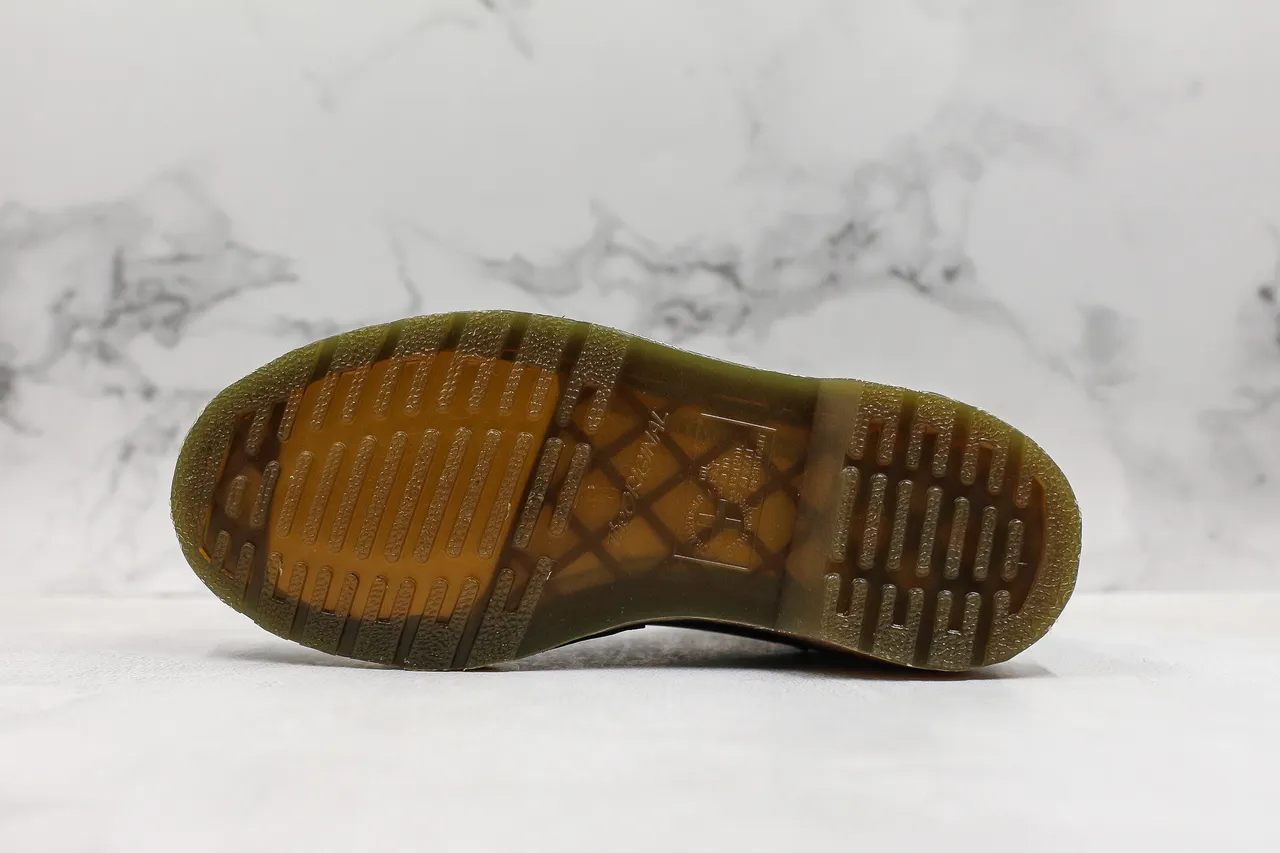 Dr. Martens Black Yellow Smooth Leather Elastic Side Gussets Chelsea Boots
