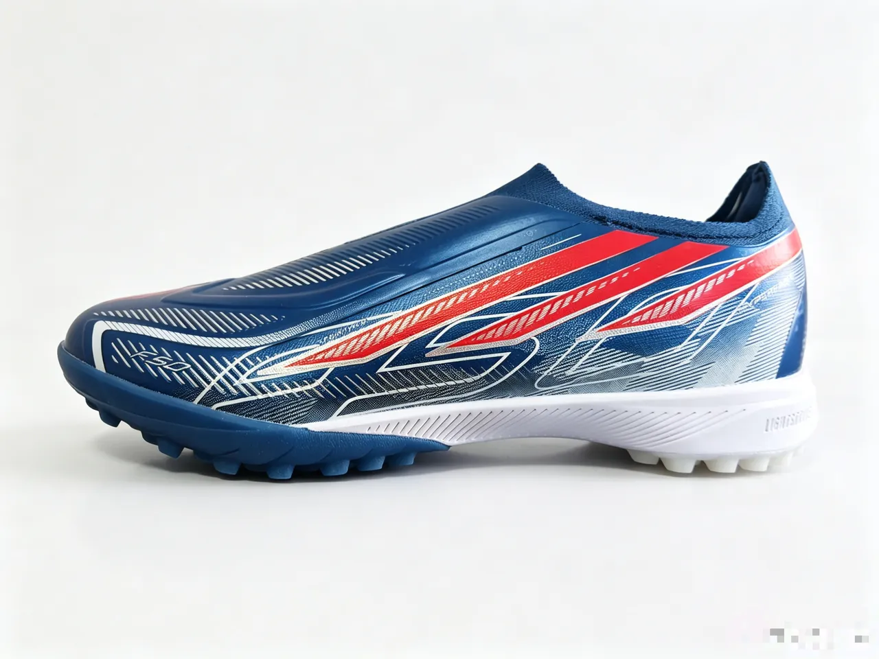 Adidas Blue Red Sock-Fit Upper Conical Studs Turf Soccer Shoes