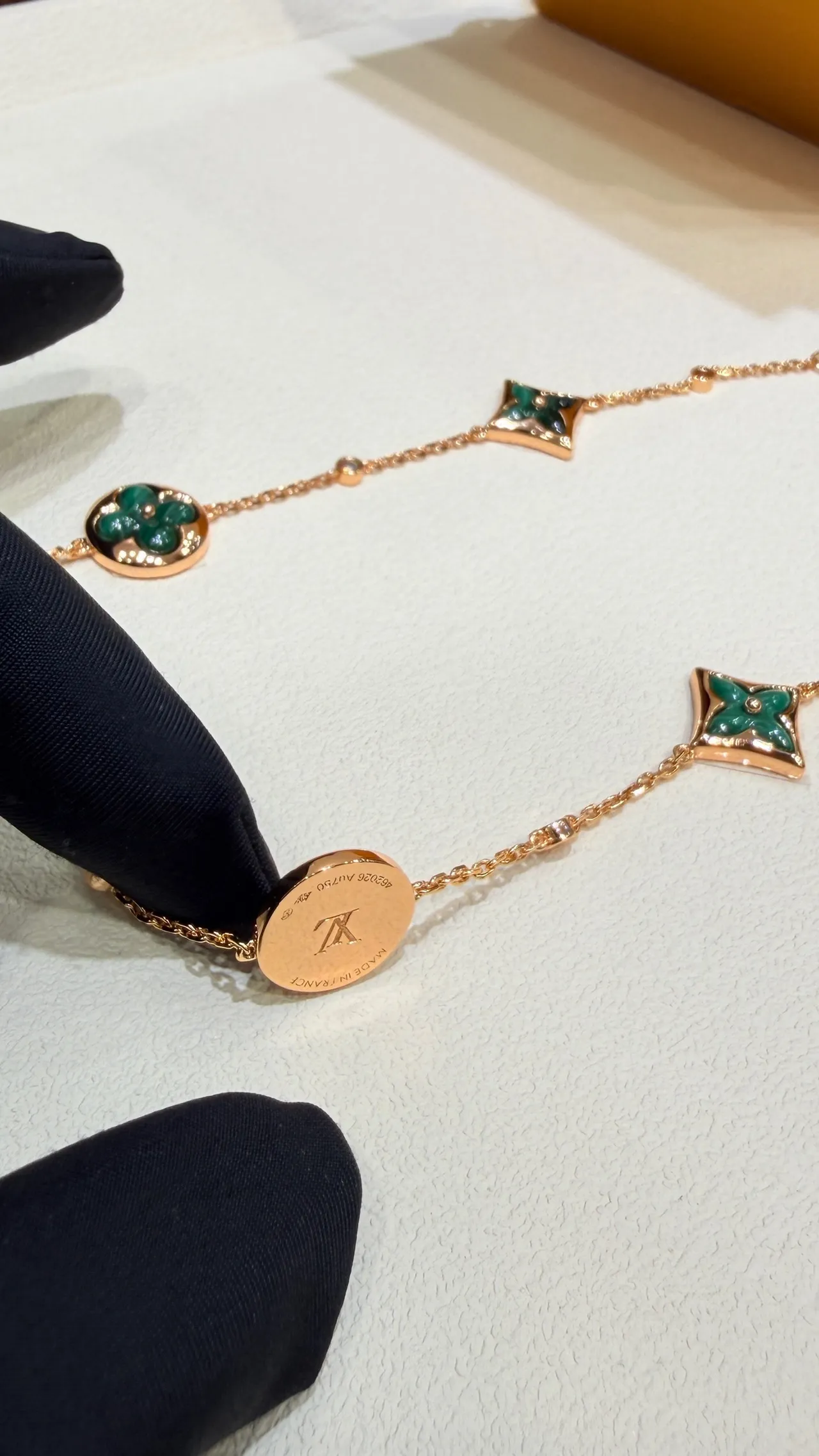 Louis Vuitton Contemplation Green Enamel and Diamond Necklace