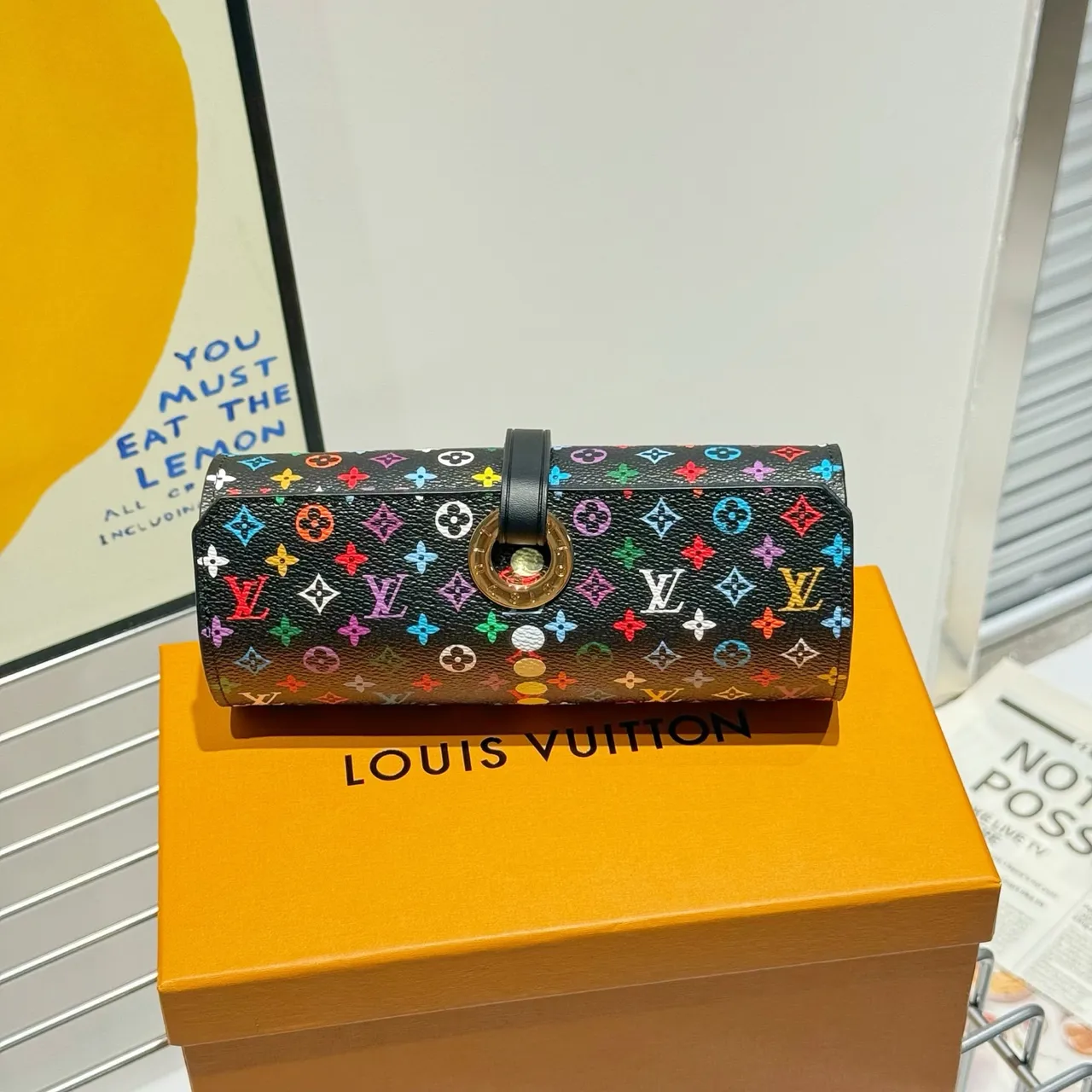 Louis Vuitton Black Multicolor Monogram Coated Canvas Handbag