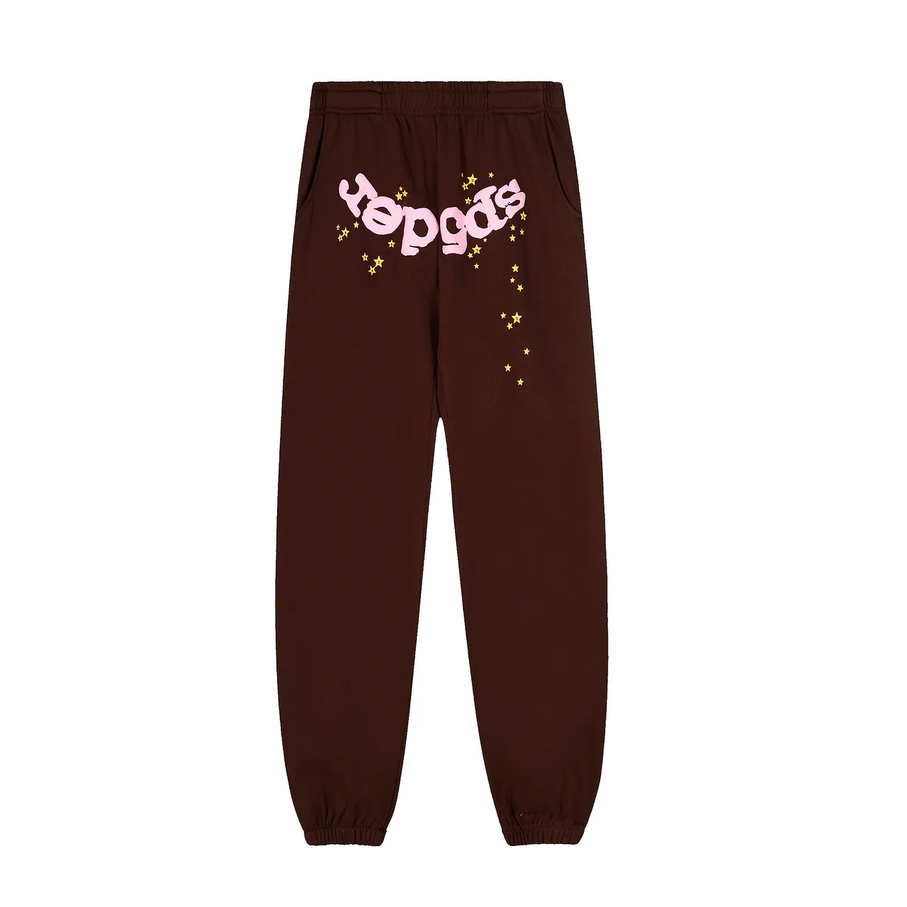 Sp5der Brown Pink Graphic-Print Oversized Fit Tracksuit