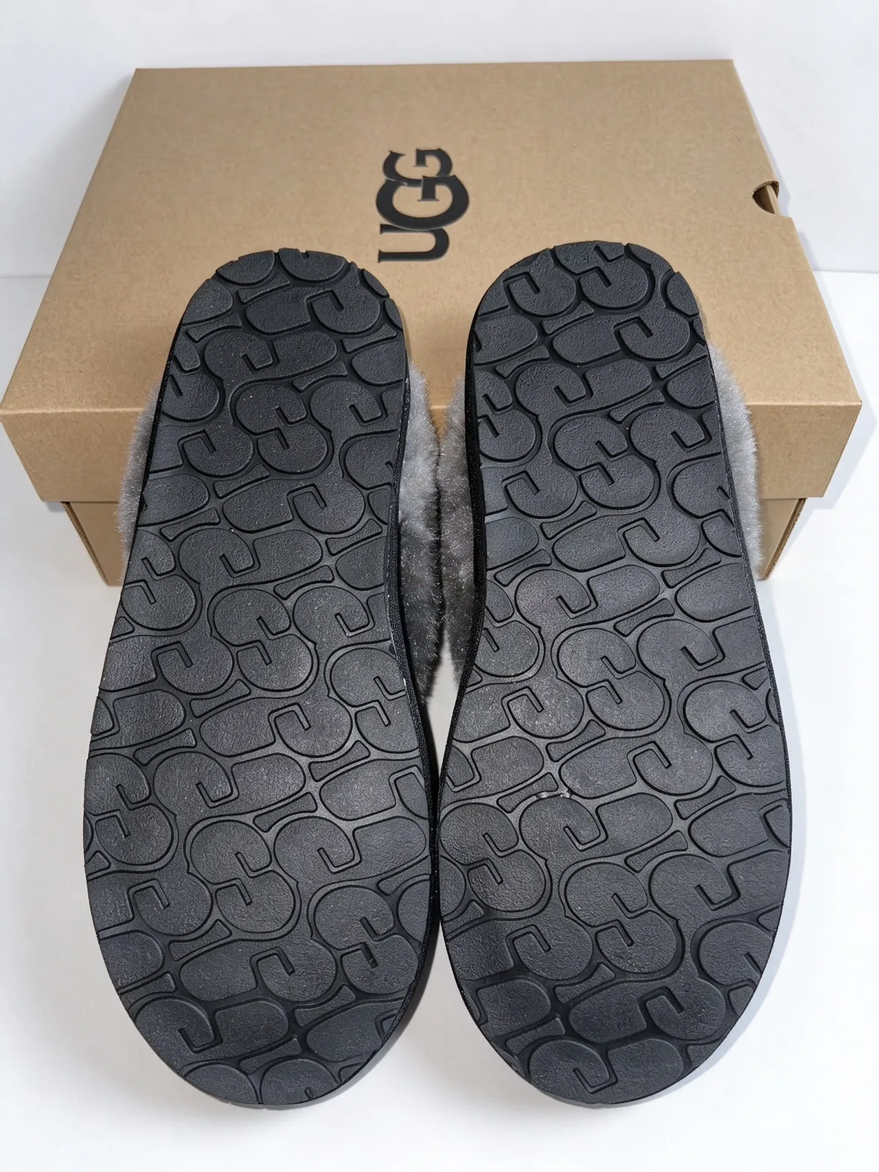 UGG Tasman Black and Gray Plush-Lined Slipper